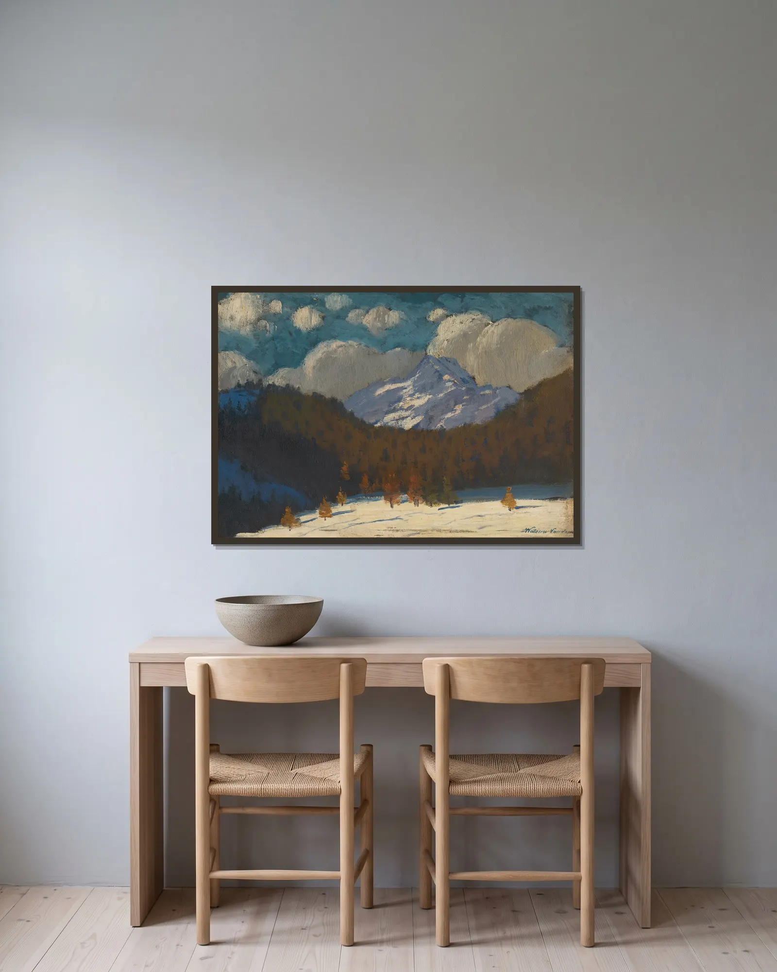 High Tatras in winter av Ferdinand Katona inramad på en vägg