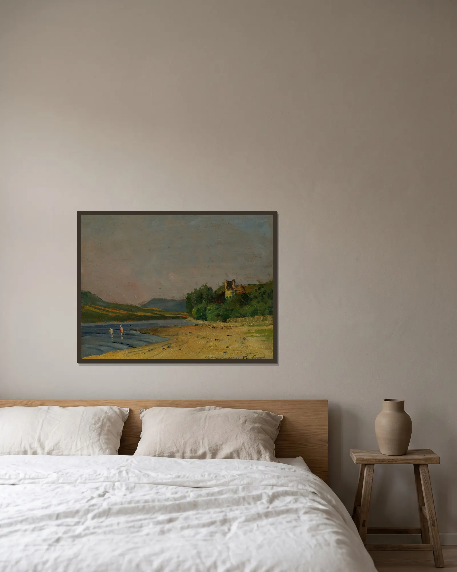 Nedecký castle av Ferdinand Katona inramad på en vägg