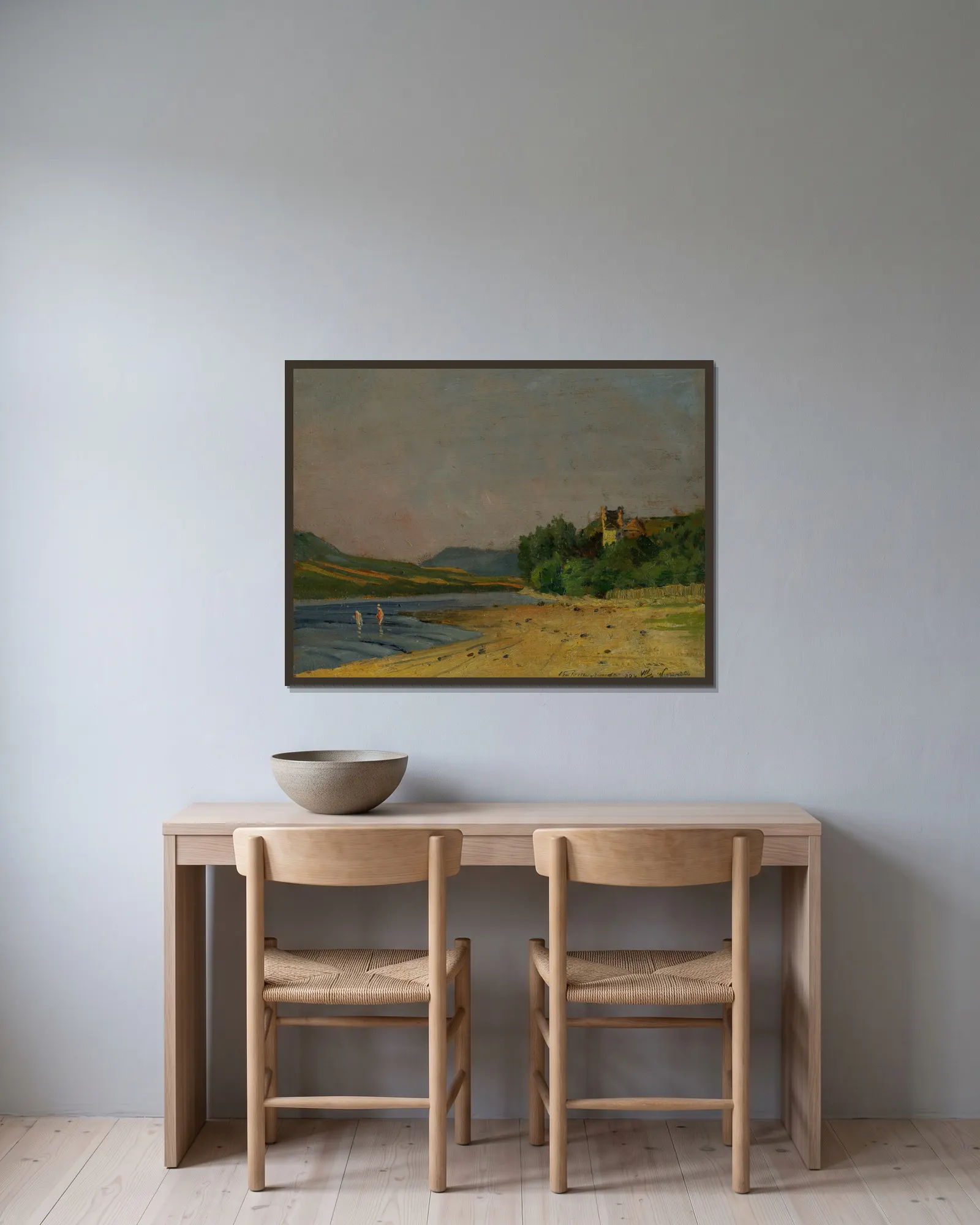 Nedecký castle av Ferdinand Katona inramad på en vägg