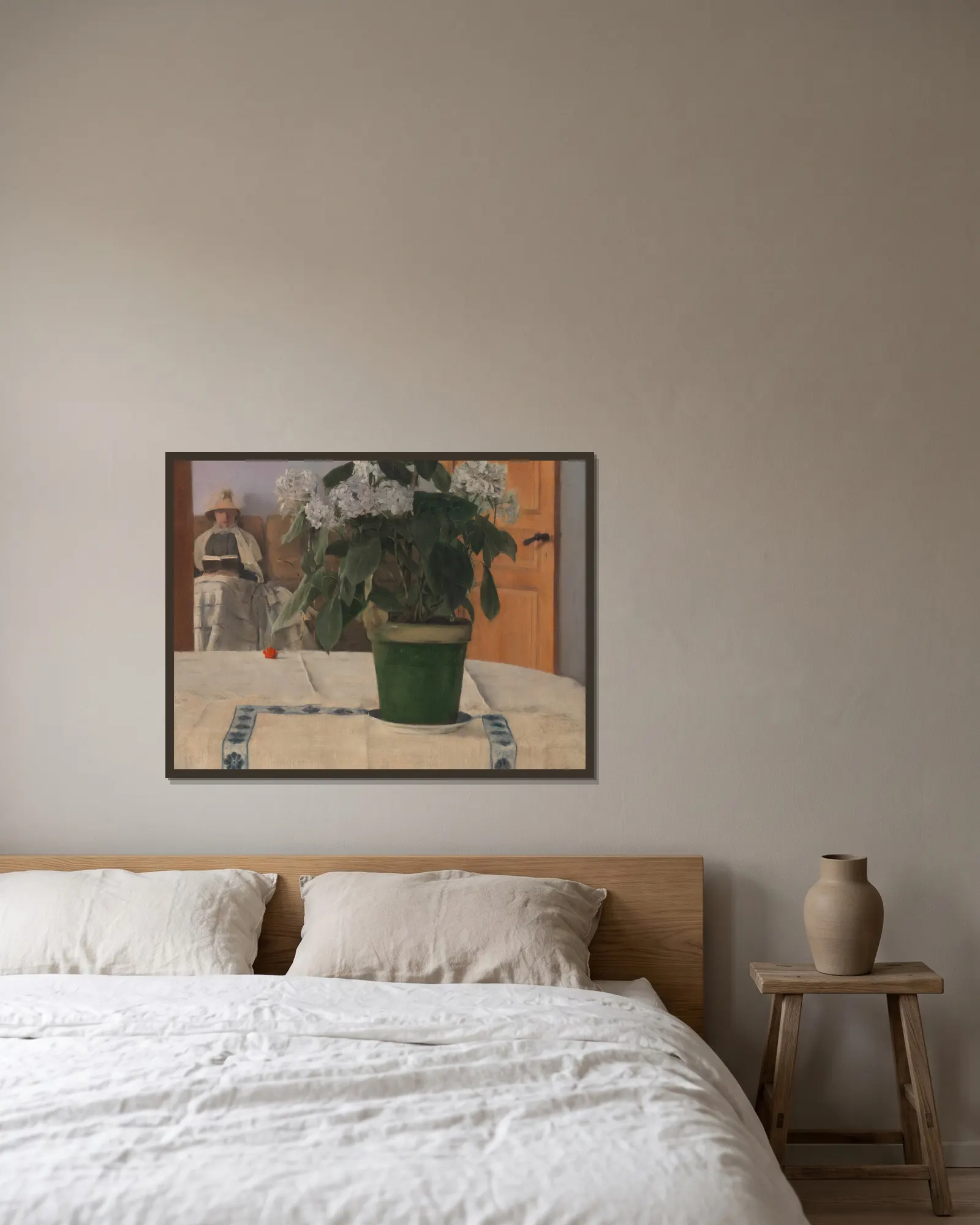 Hortensia av Fernand Khnopff inramad på en vägg