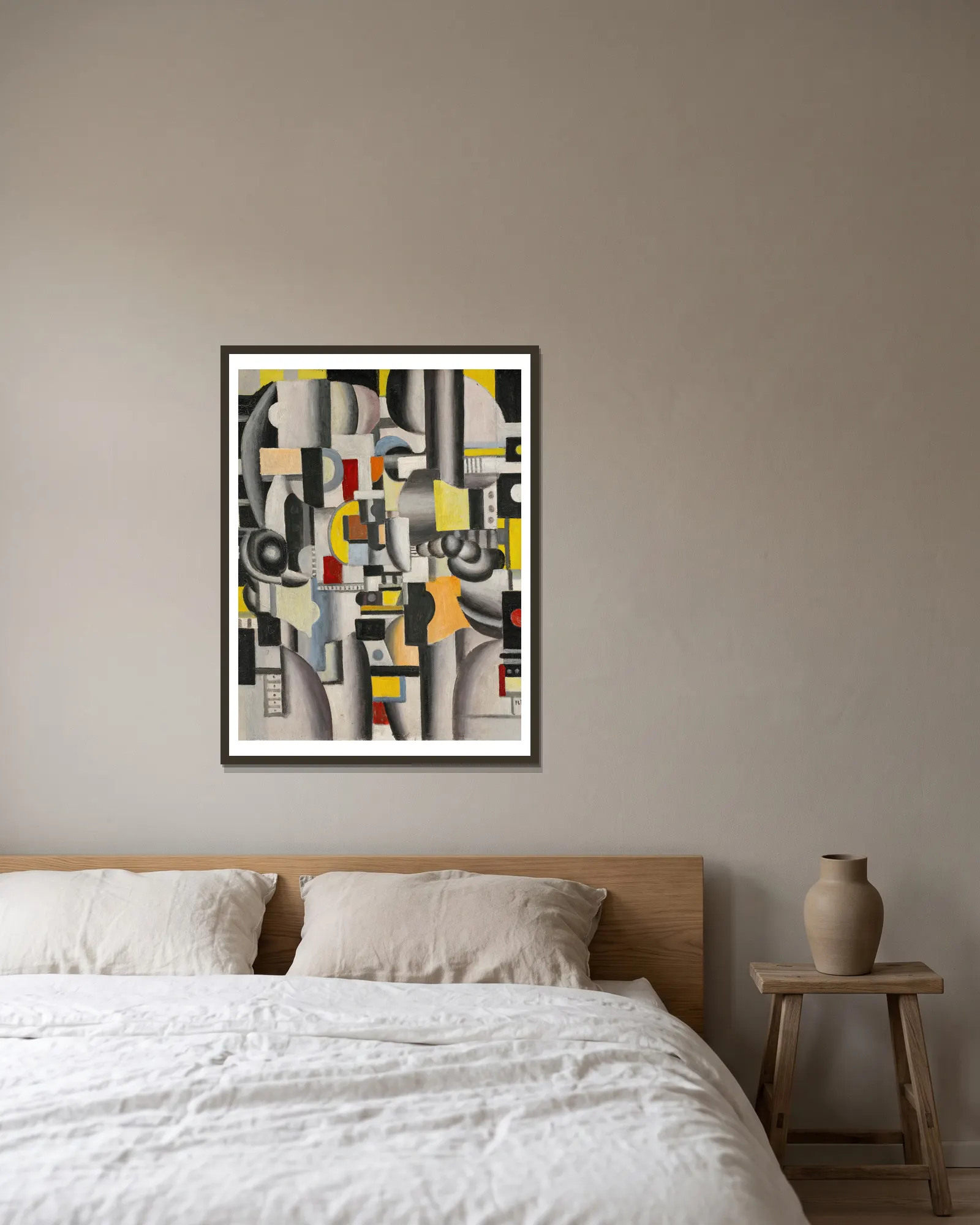 Composition av Fernand Léger inramad på en vägg