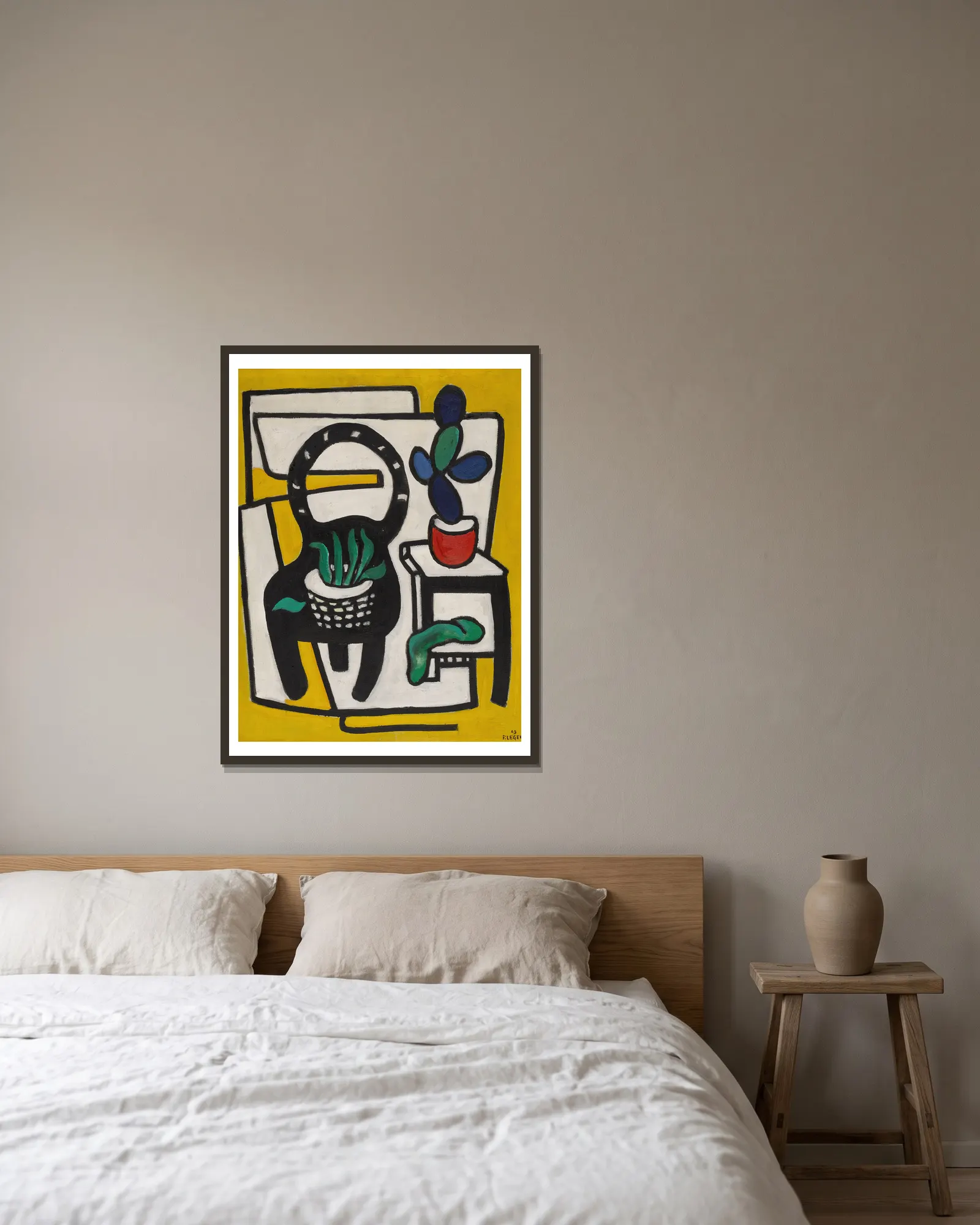 La Chaise noire av Fernand Léger inramad på en vägg