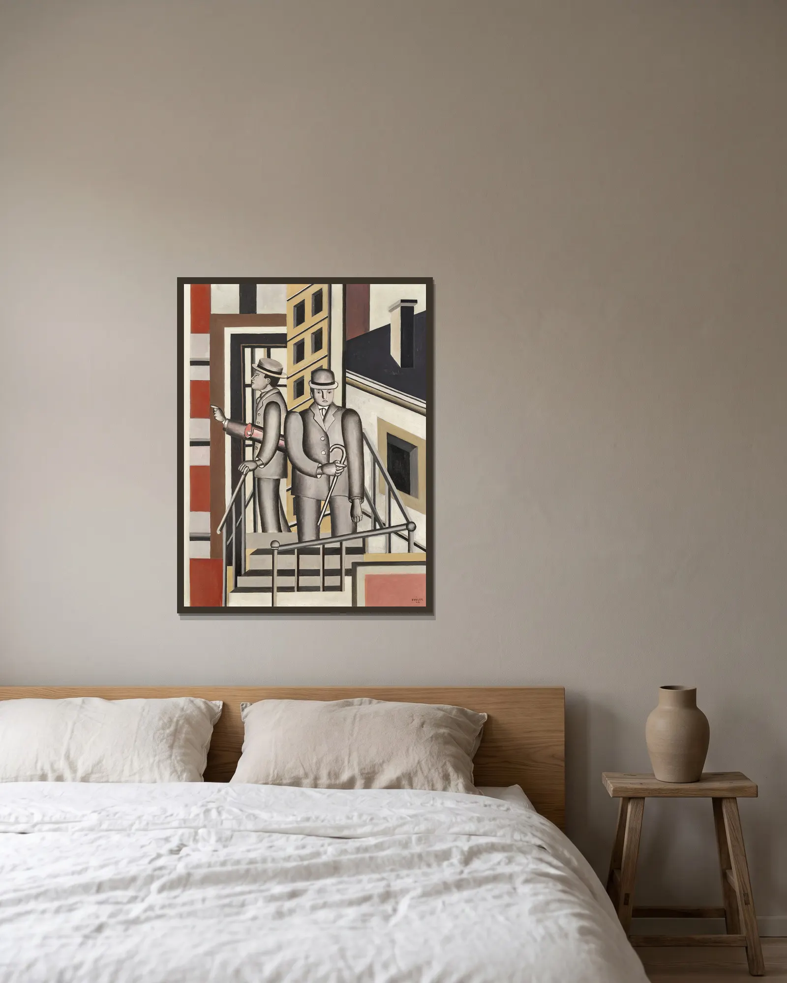 Paysage animé av Fernand Léger inramad på en vägg