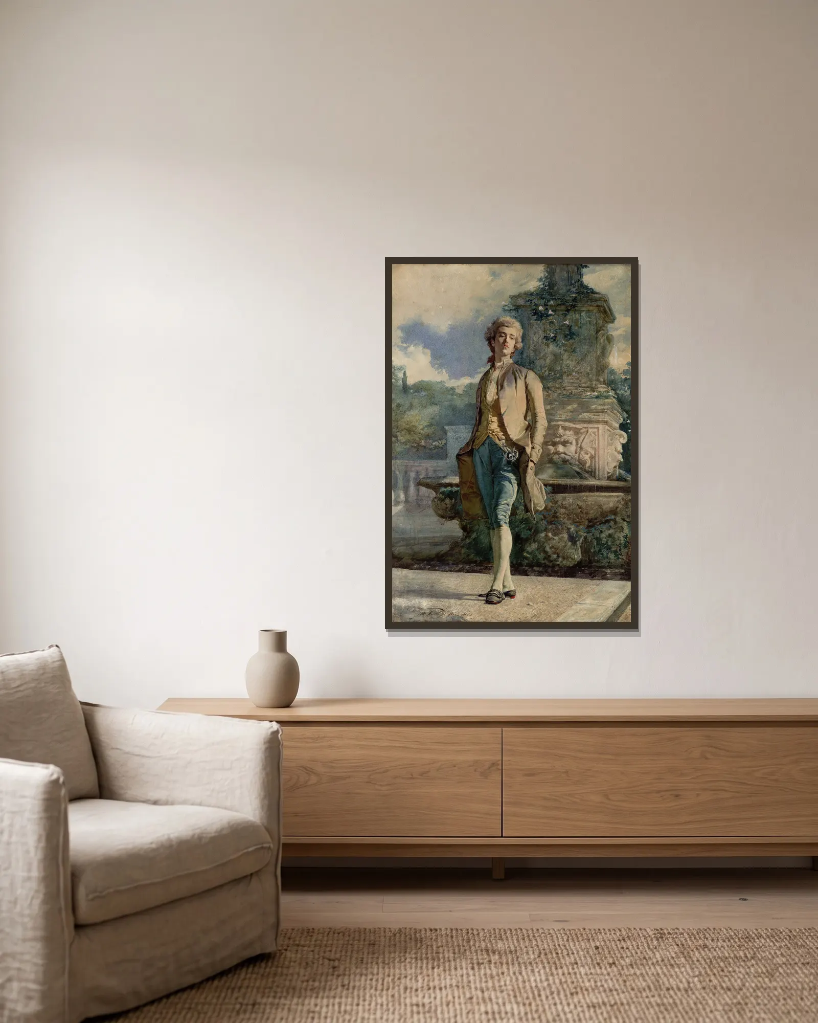 Il contino av Mariano Fortuny Marsal inramad på en vägg
