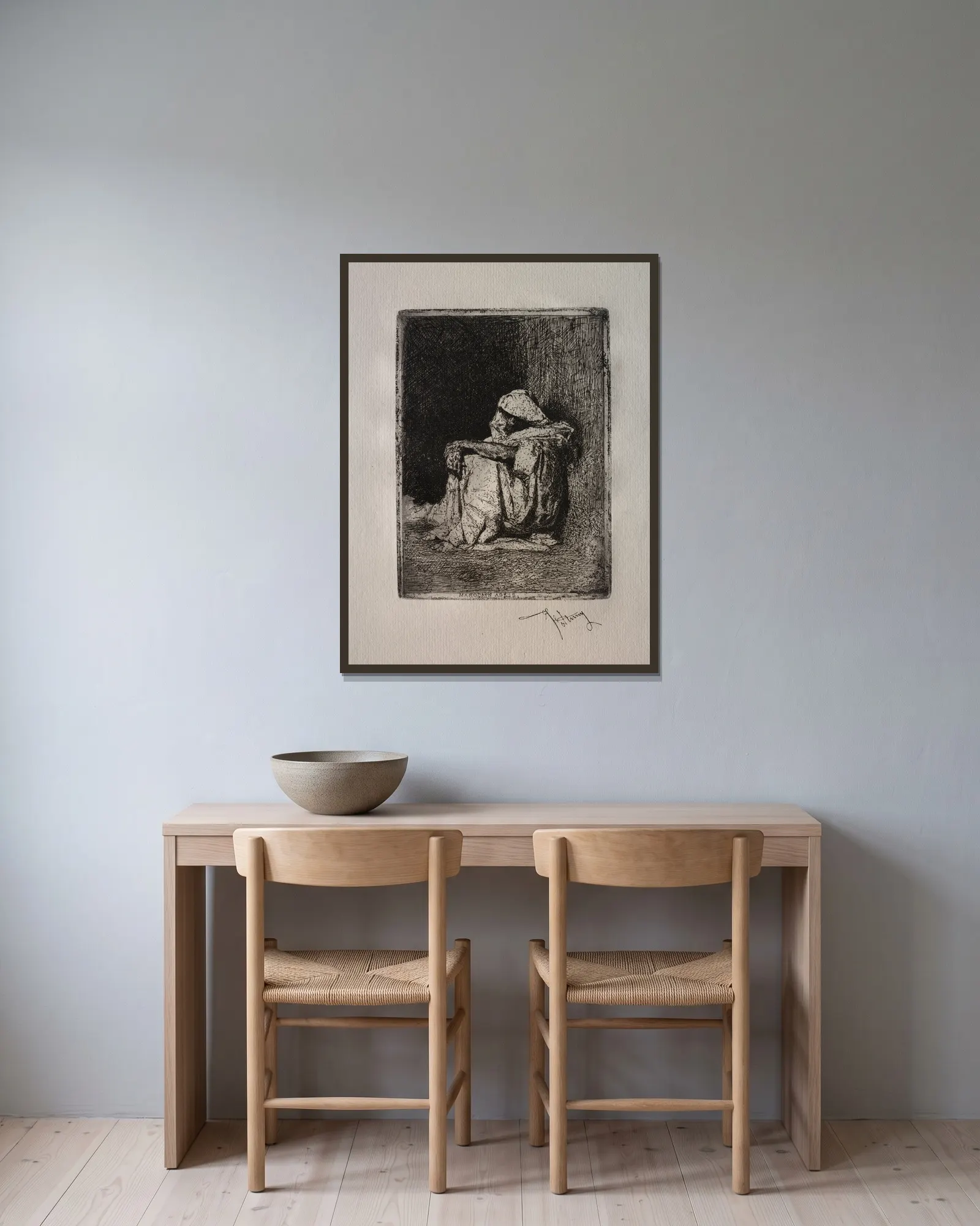 Seated Arabian av Mariano Fortuny Marsal inramad på en vägg