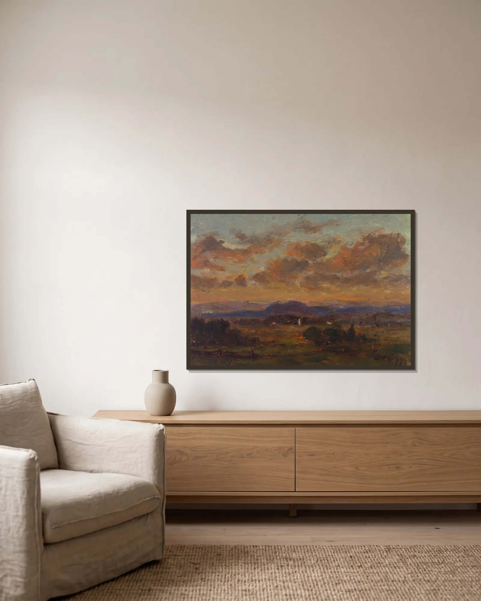 Untitled av Jasper Francis Cropsey inramad på en vägg