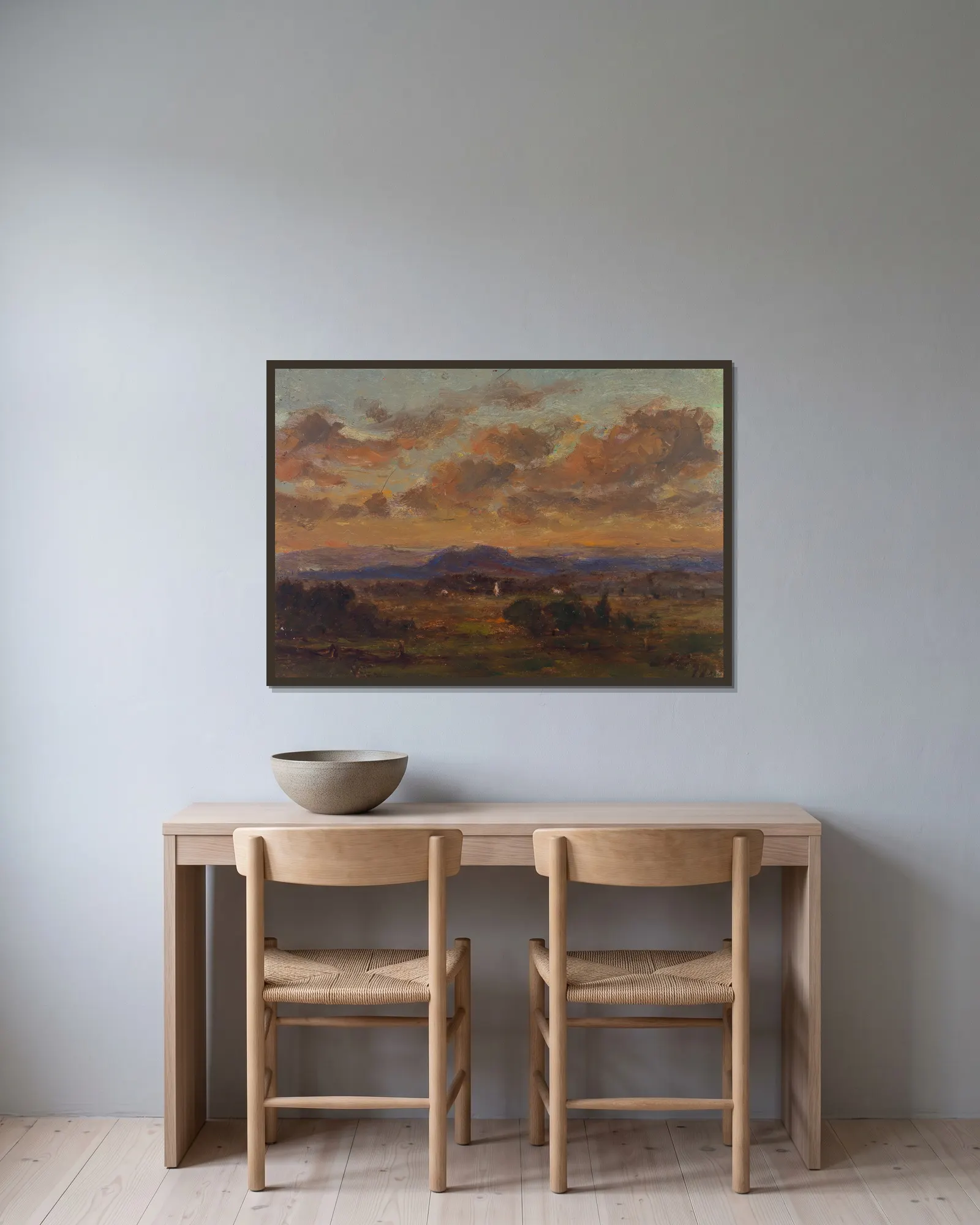 Untitled av Jasper Francis Cropsey inramad på en vägg