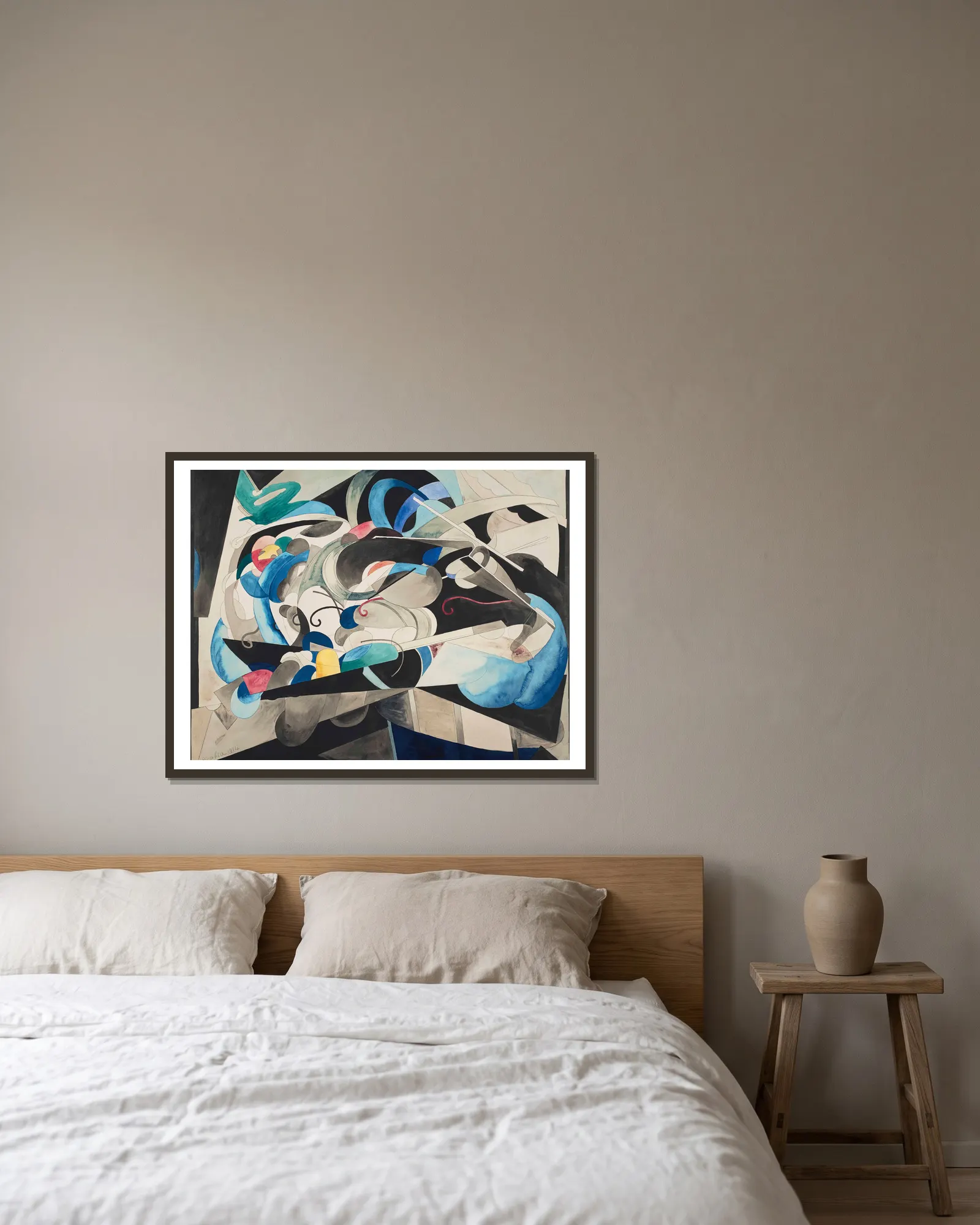 Animation av Francis Picabia inramad på en vägg