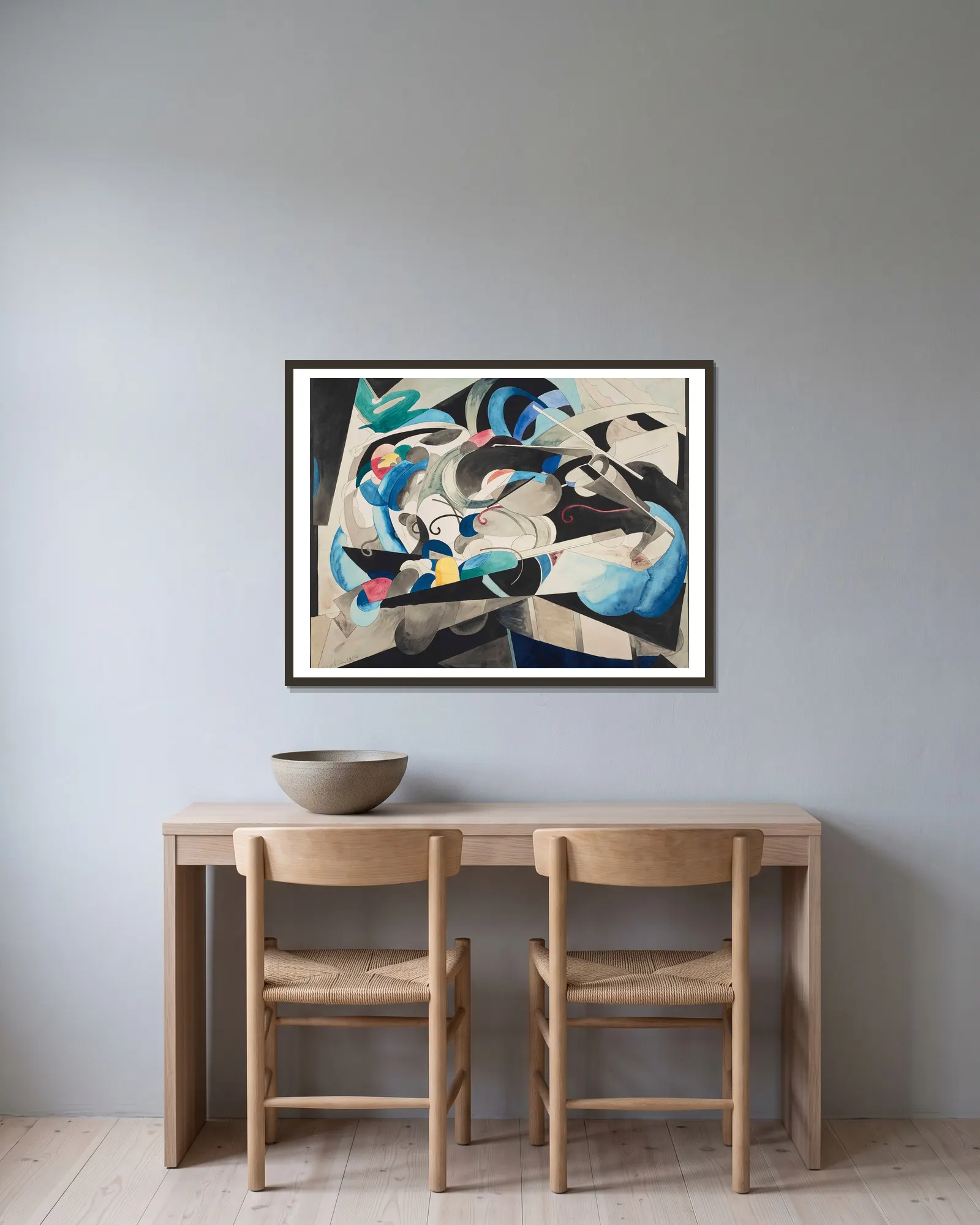 Animation av Francis Picabia inramad på en vägg