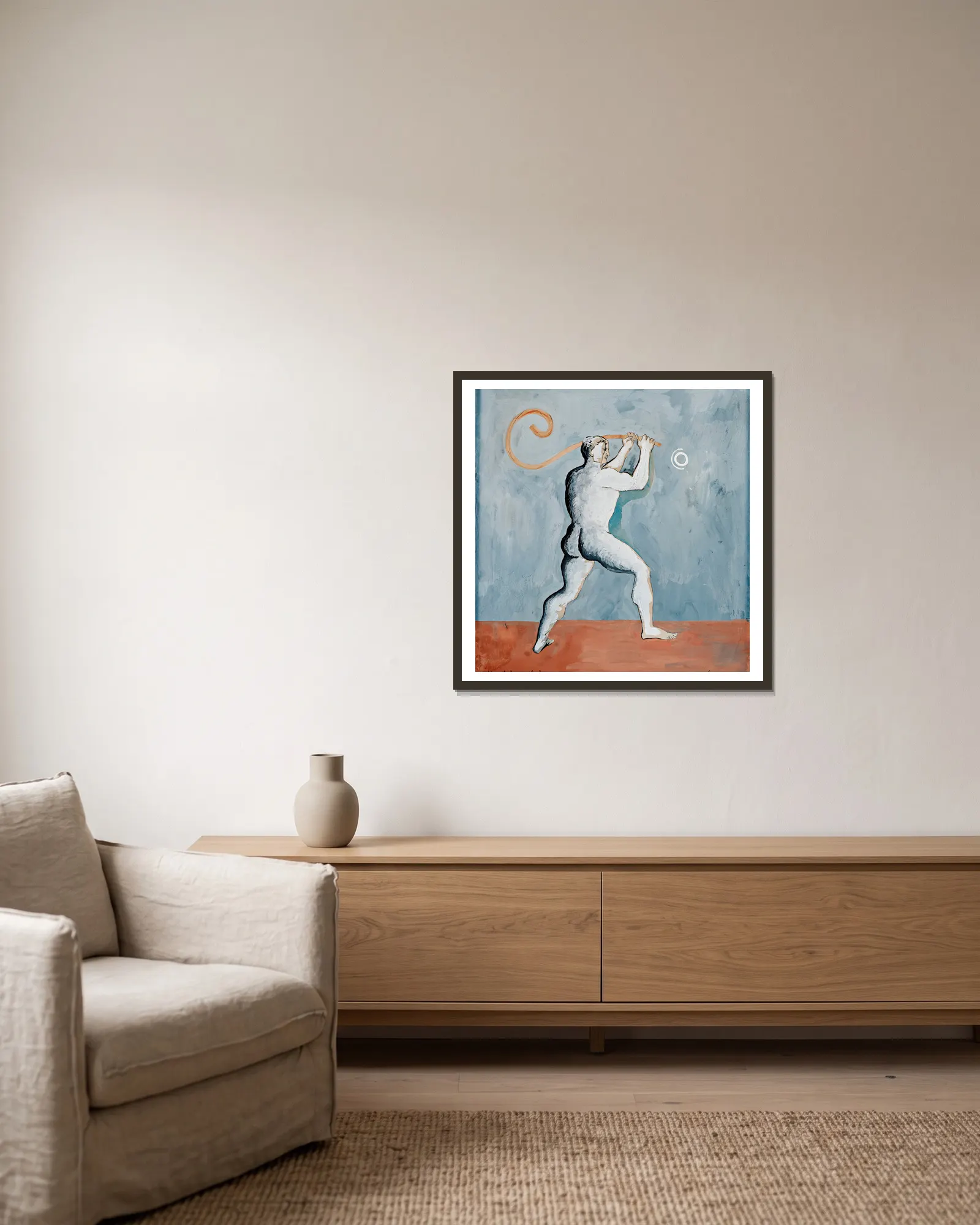 Hercule Devant La Lune av Francis Picabia inramad på en vägg