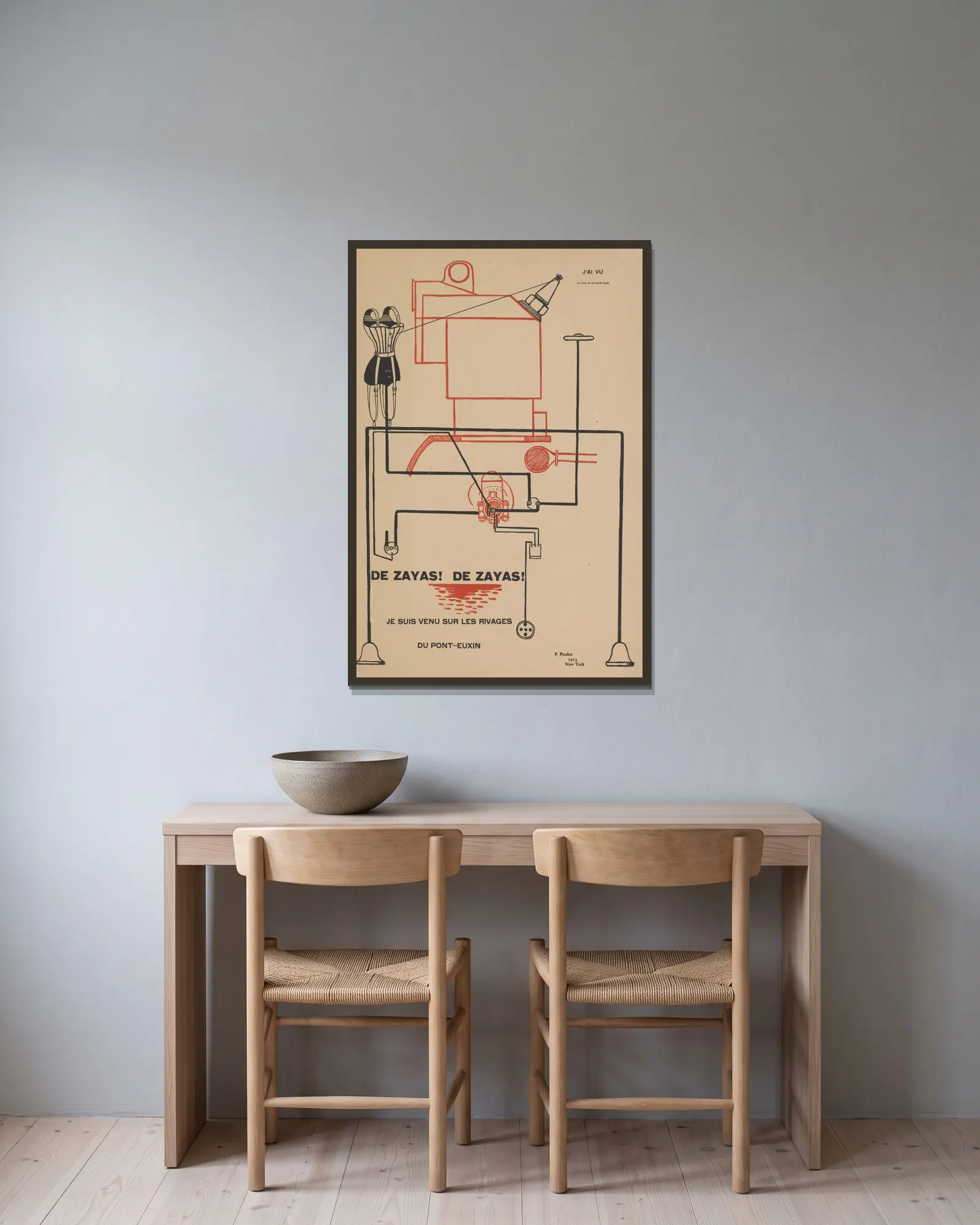 J’ai vu av Francis Picabia inramad på en vägg