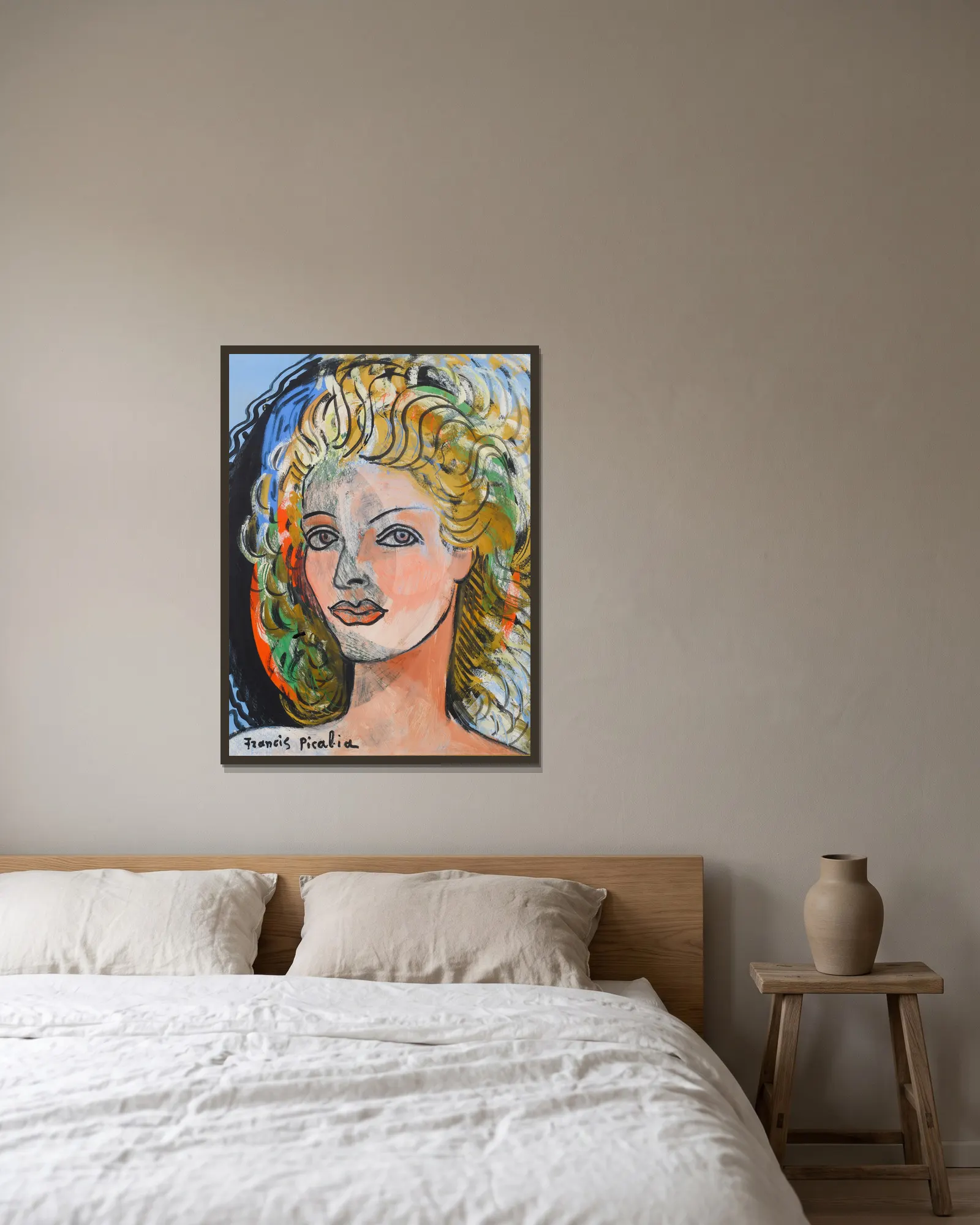 La blonde av Francis Picabia inramad på en vägg