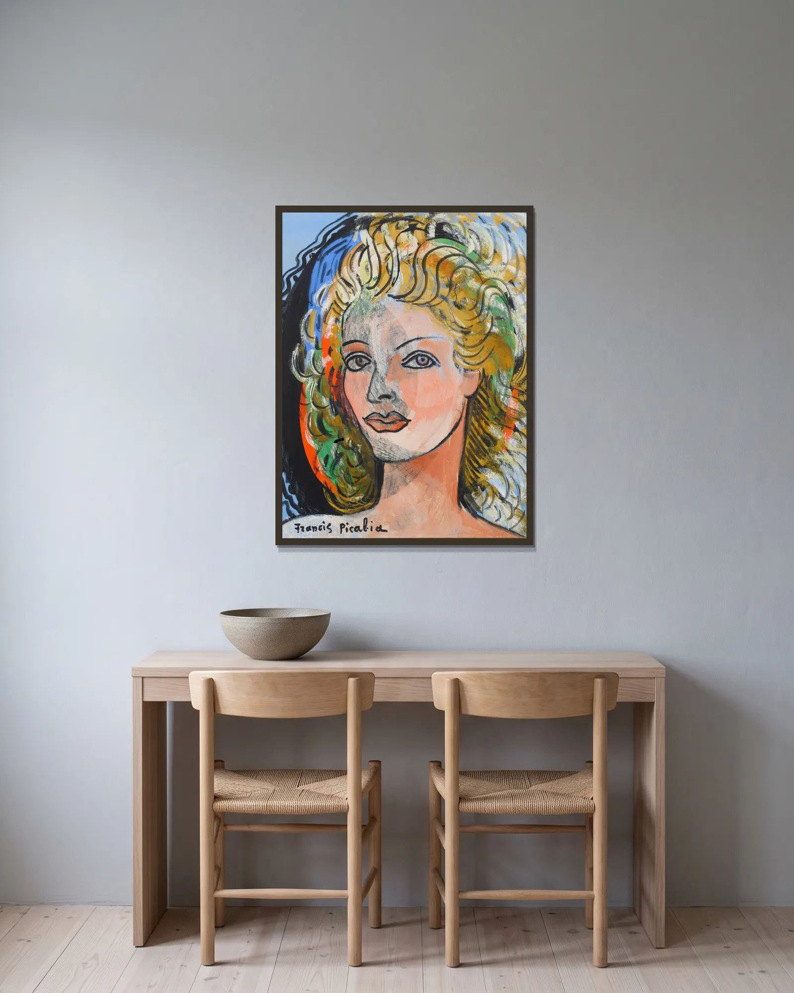 La blonde av Francis Picabia inramad på en vägg