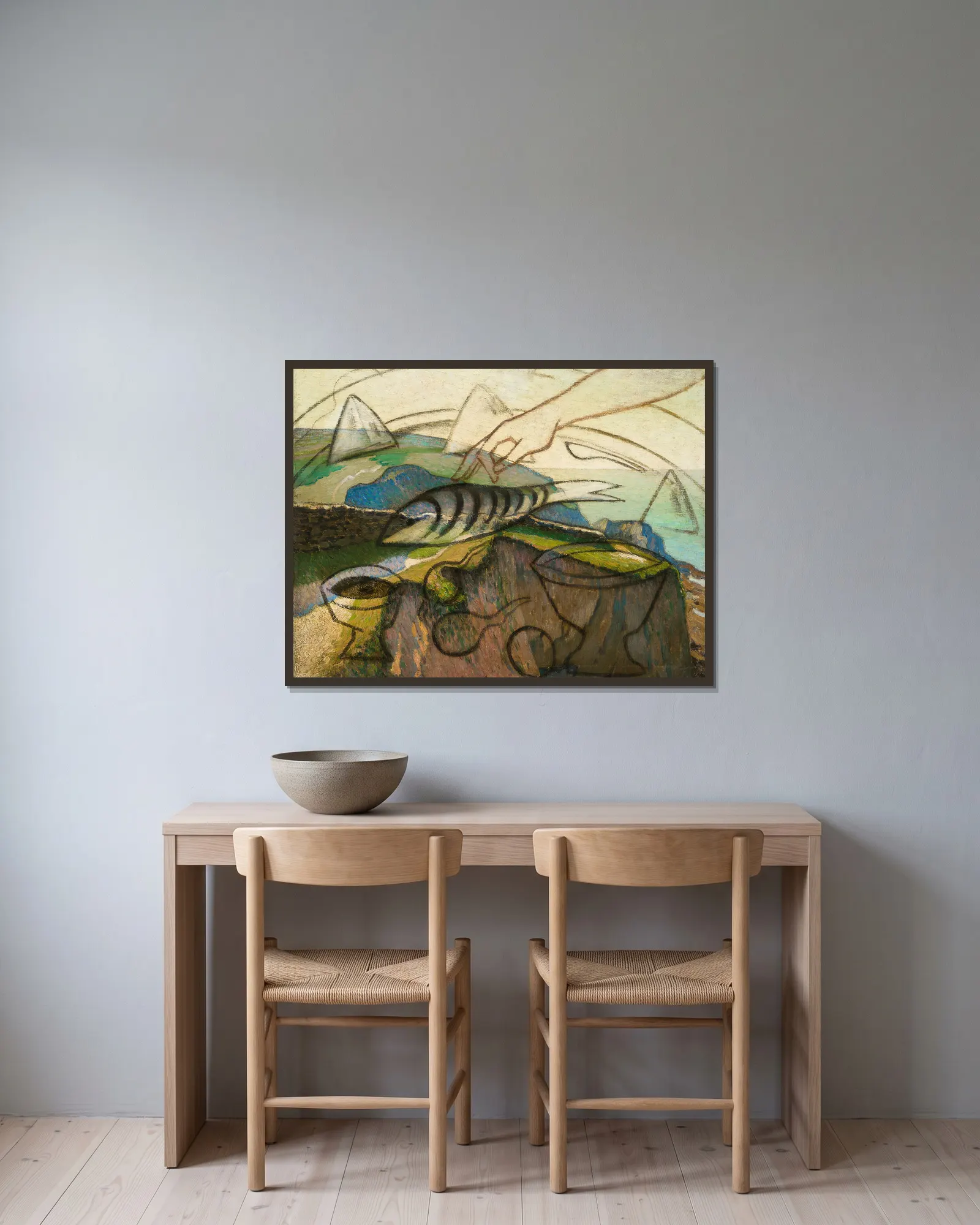 Le Zèbre av Francis Picabia inramad på en vägg