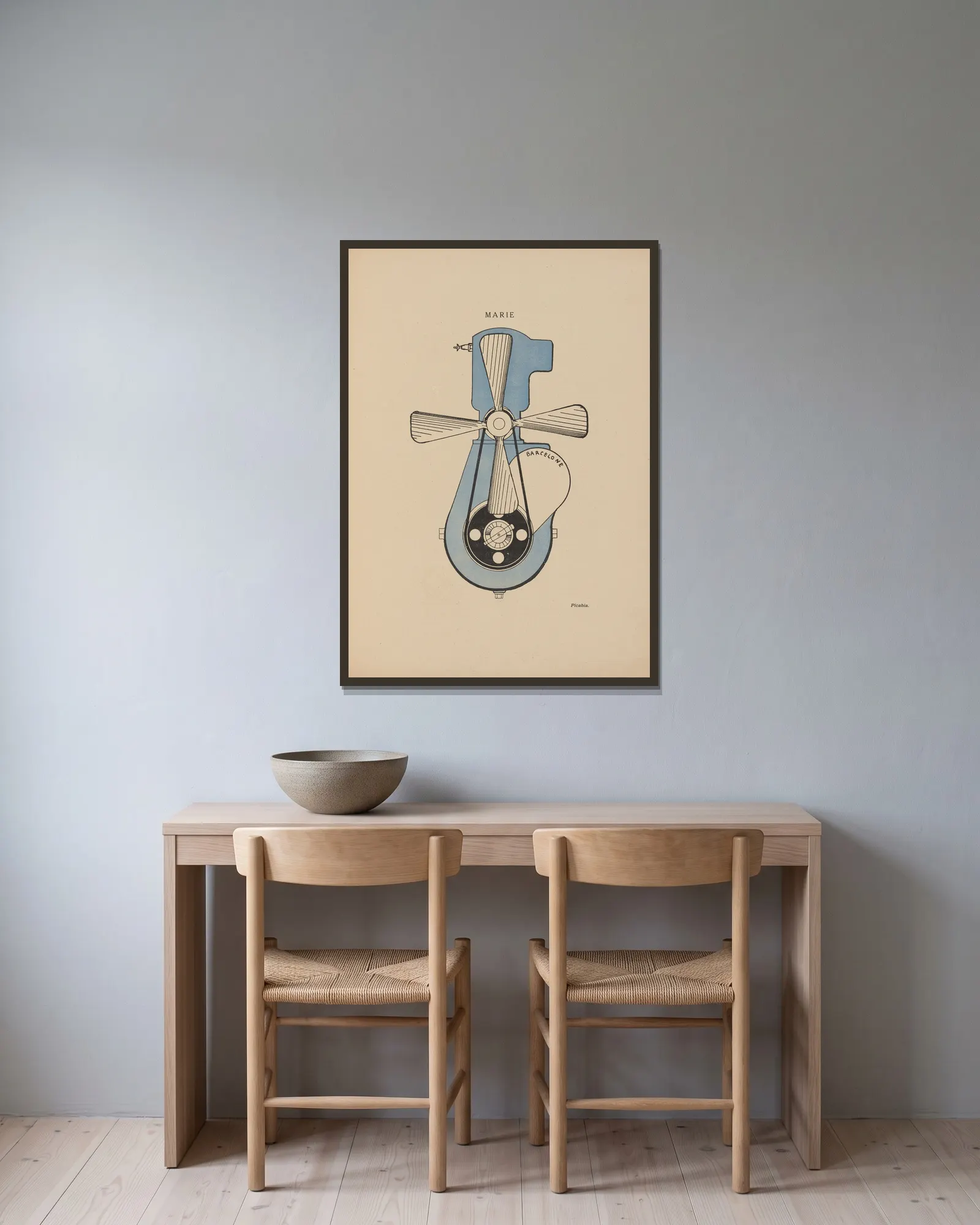 Marie av Francis Picabia inramad på en vägg