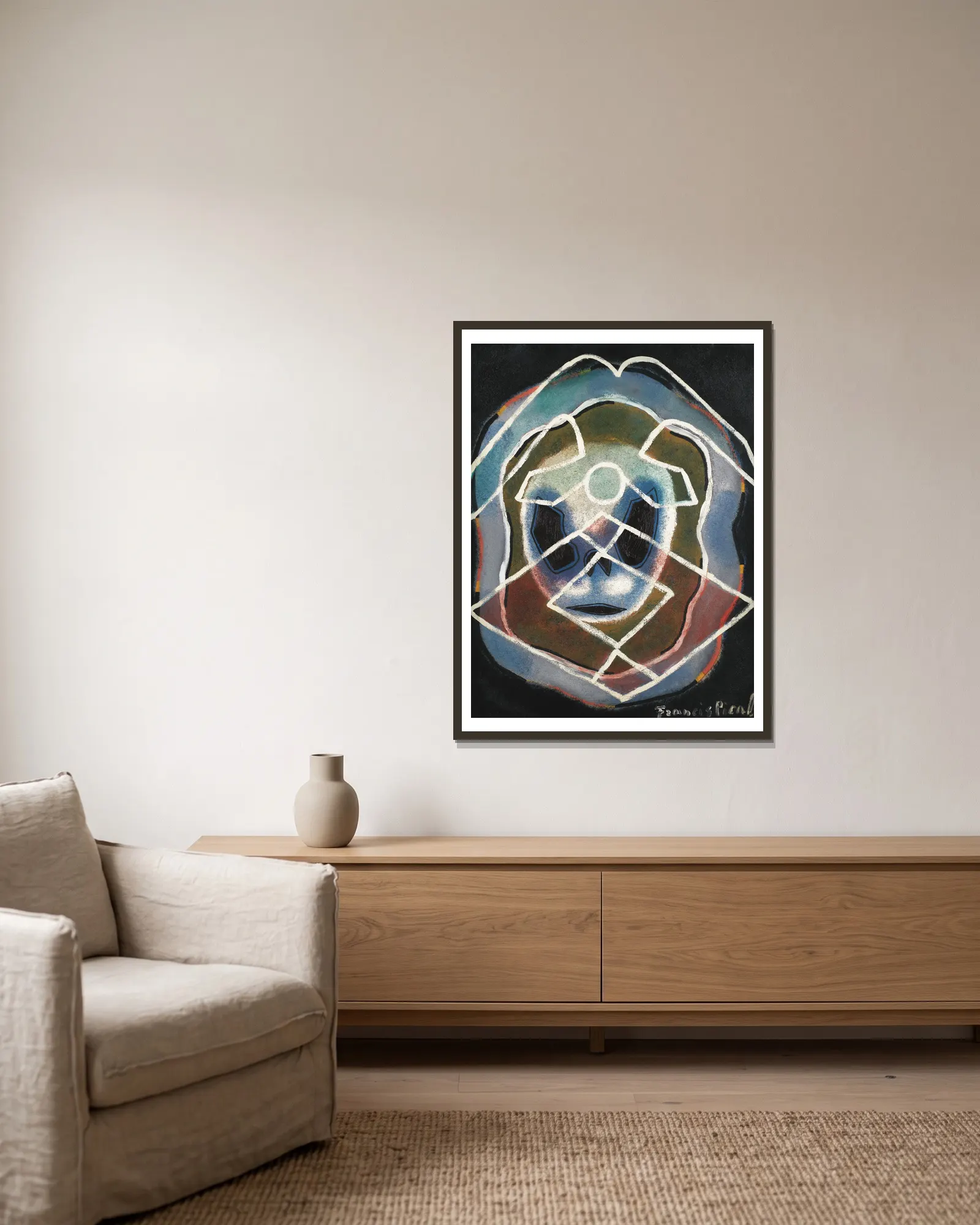 Mon atmosphère av Francis Picabia inramad på en vägg