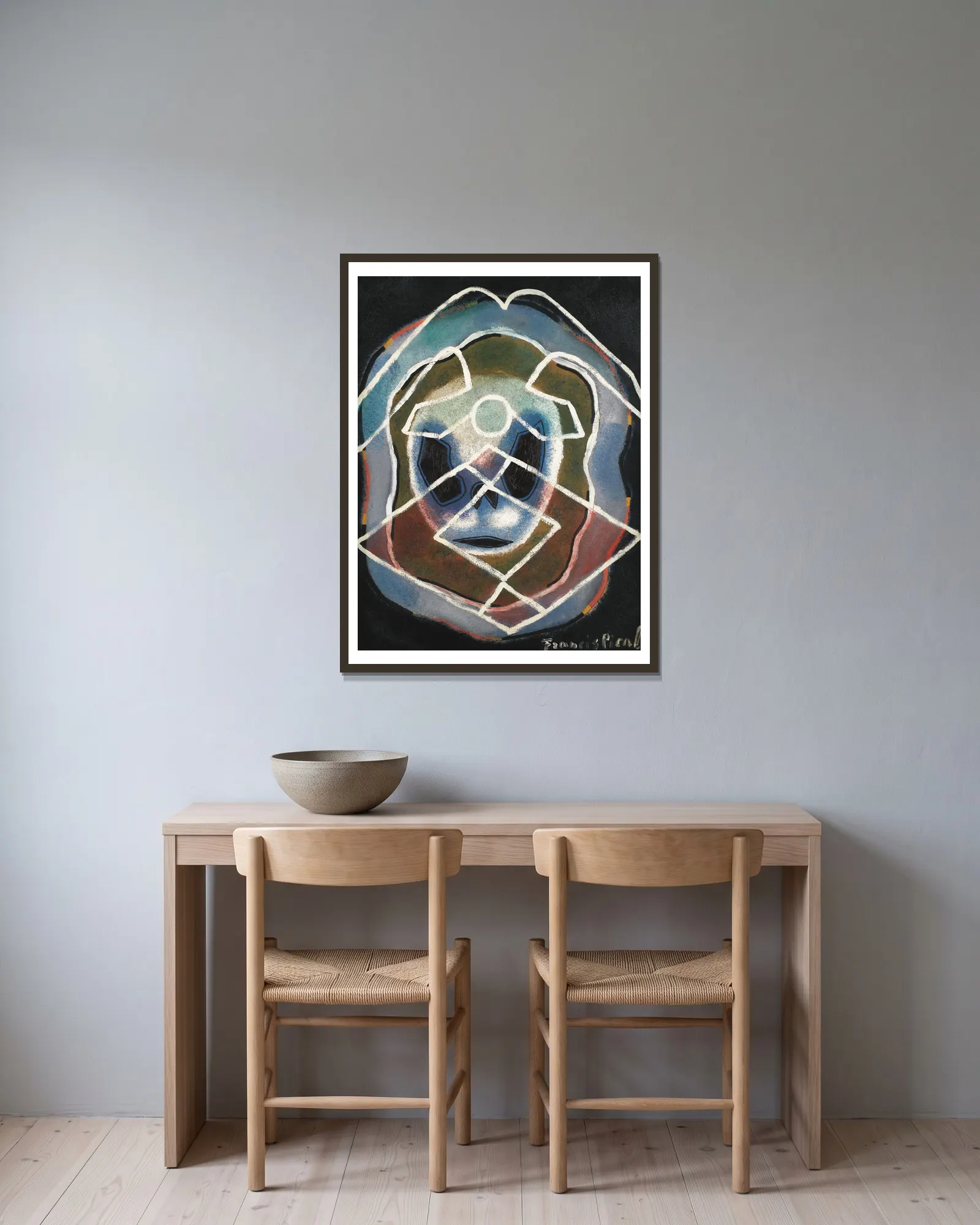 Mon atmosphère av Francis Picabia inramad på en vägg