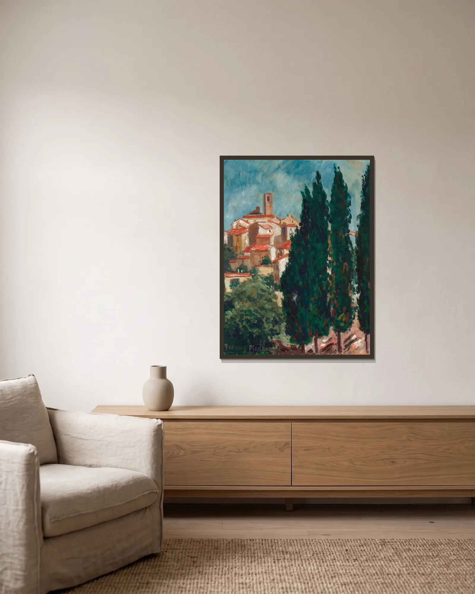 Sans titre (Saint-Paul-de-Vence), 1938 av Francis Picabia inramad på en vägg