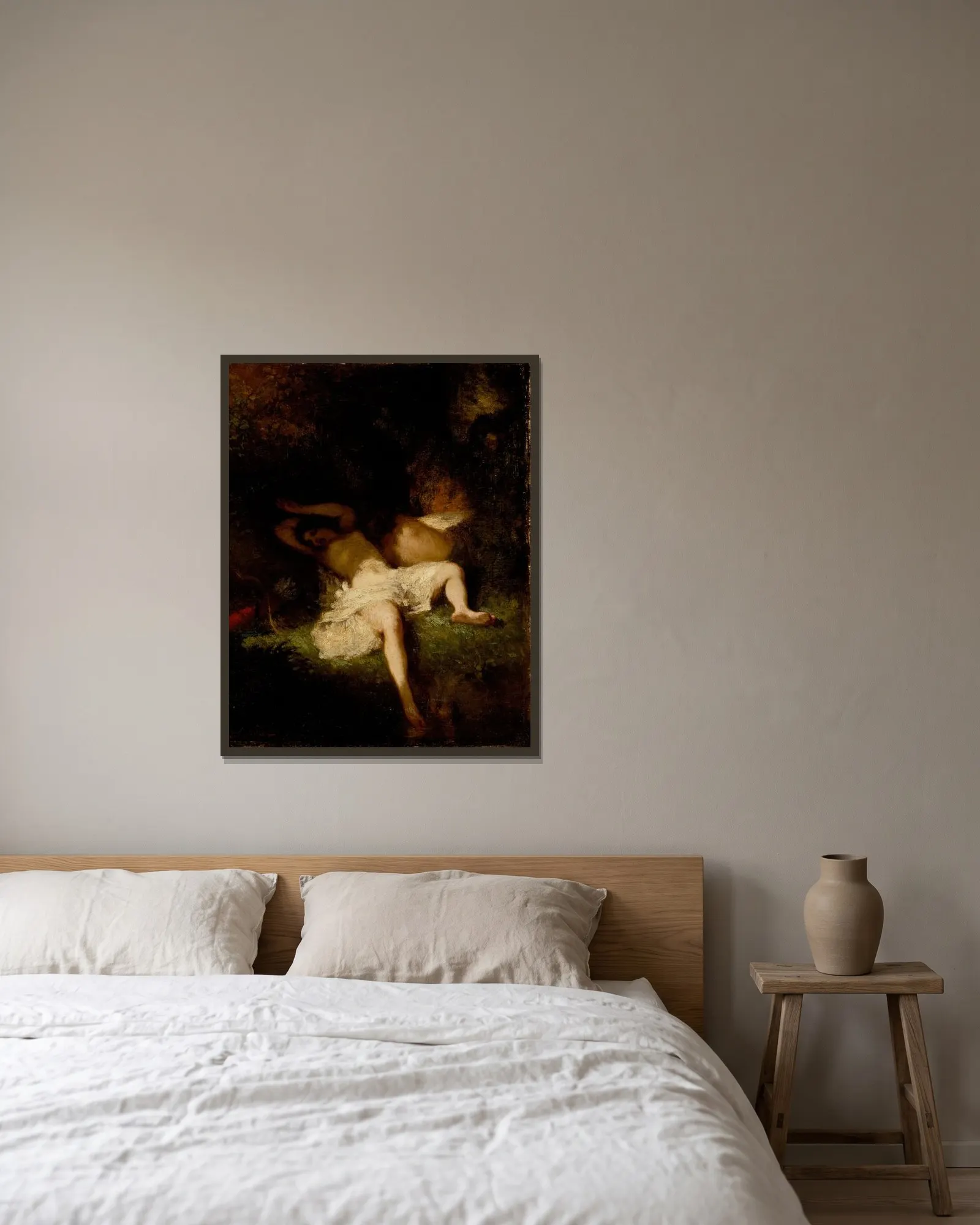 Diana Resting av Jean-François Millet inramad på en vägg