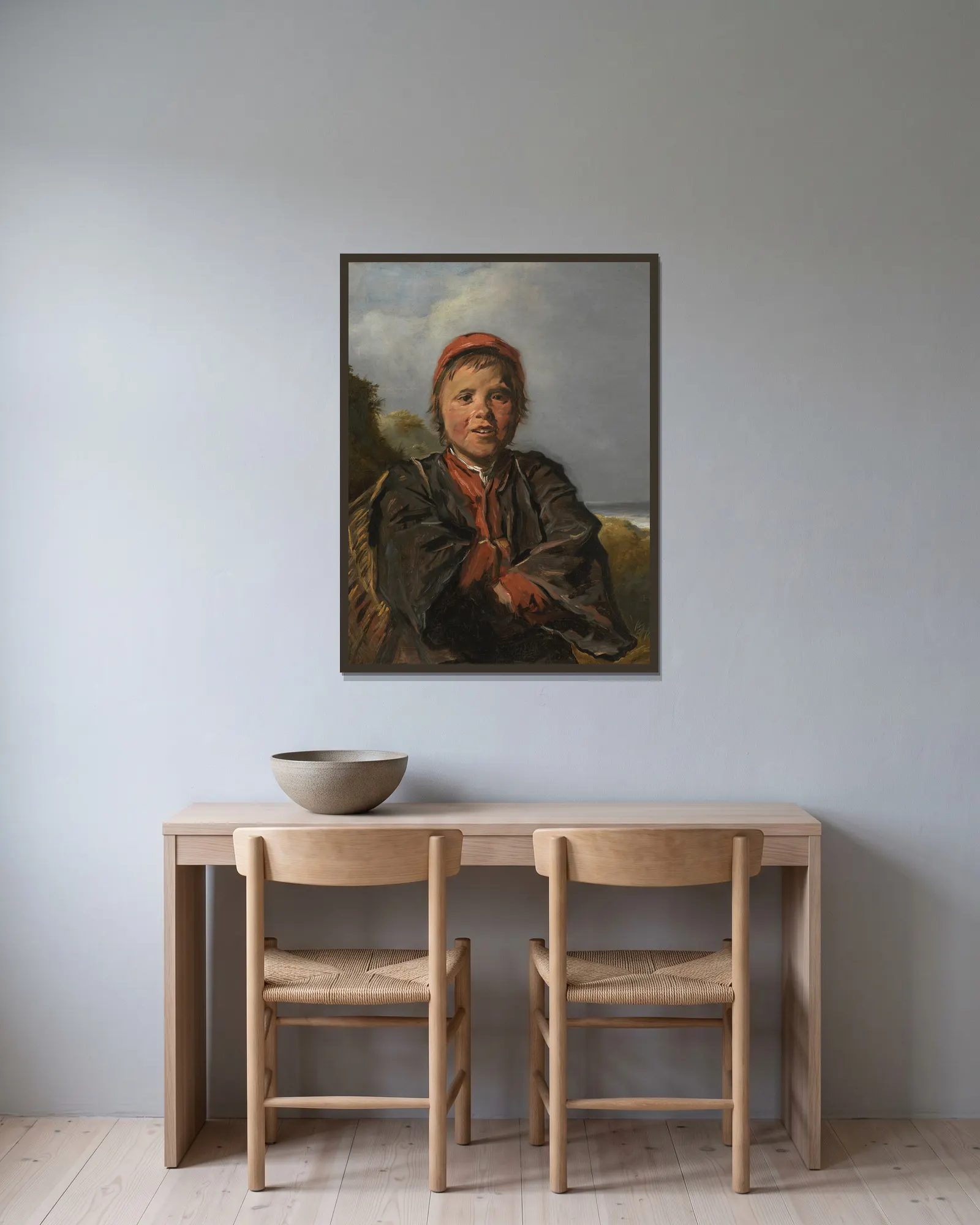 Fisherboy av Frans Hals inramad på en vägg