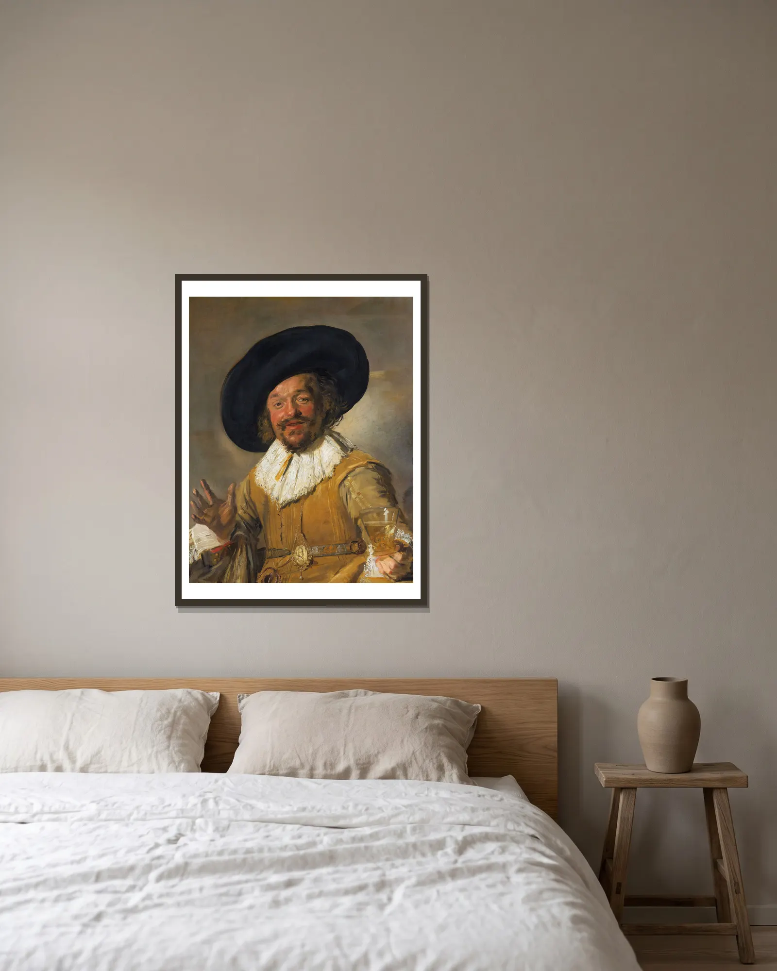 Merry Drinker av Frans Hals inramad på en vägg