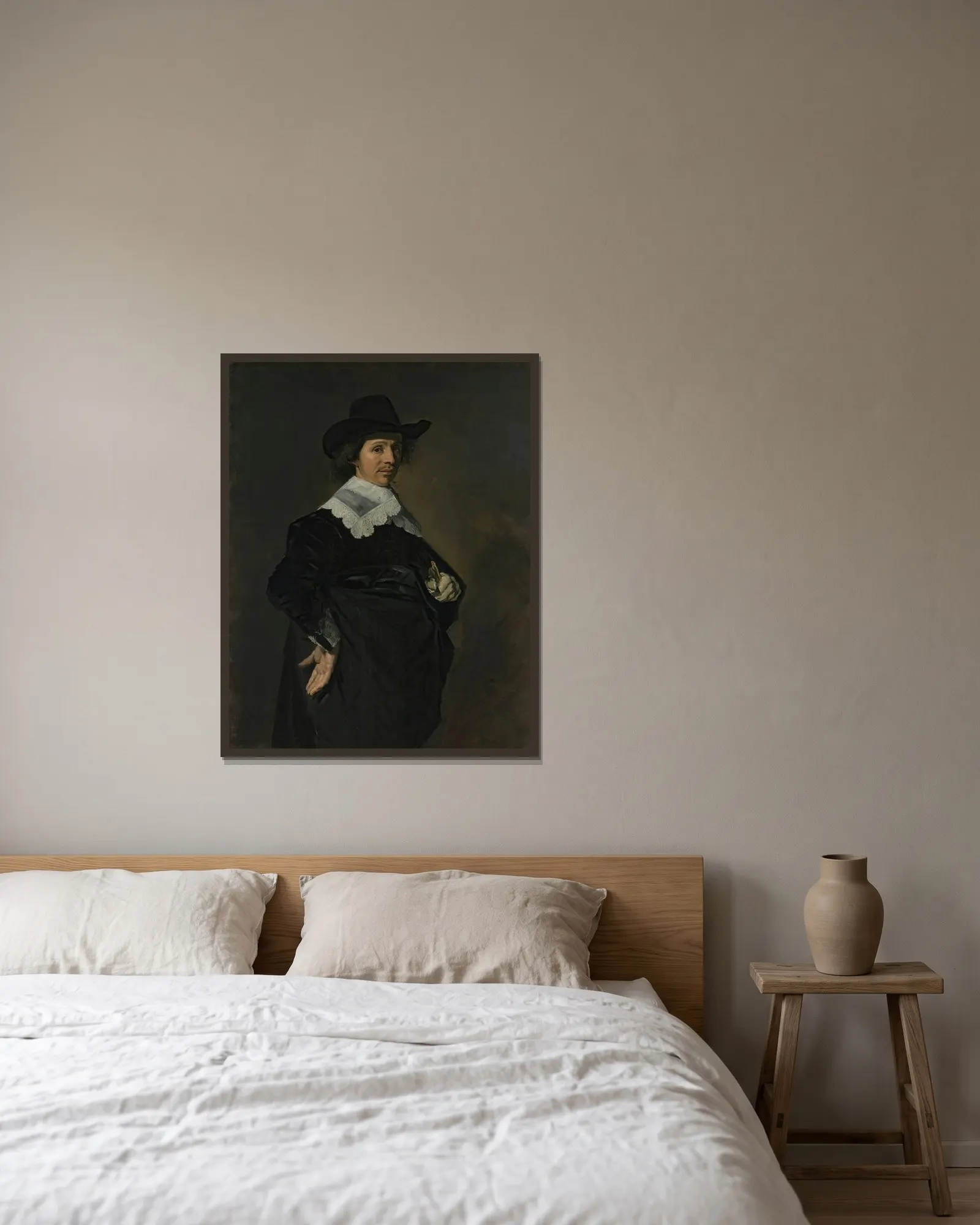 Paulus Verschuur (1606–1667) av Frans Hals inramad på en vägg