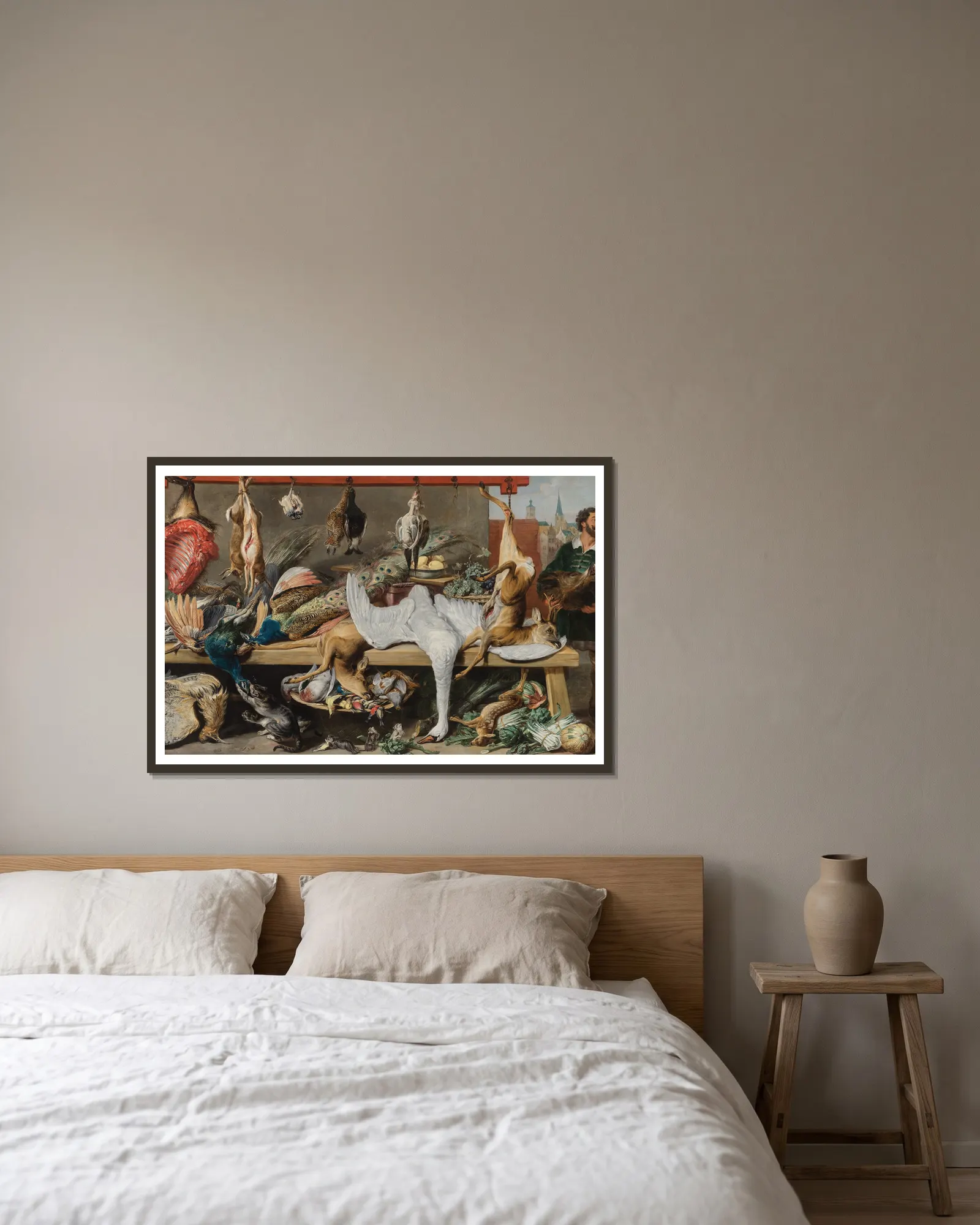 Game Market av Frans Snyders inramad på en vägg