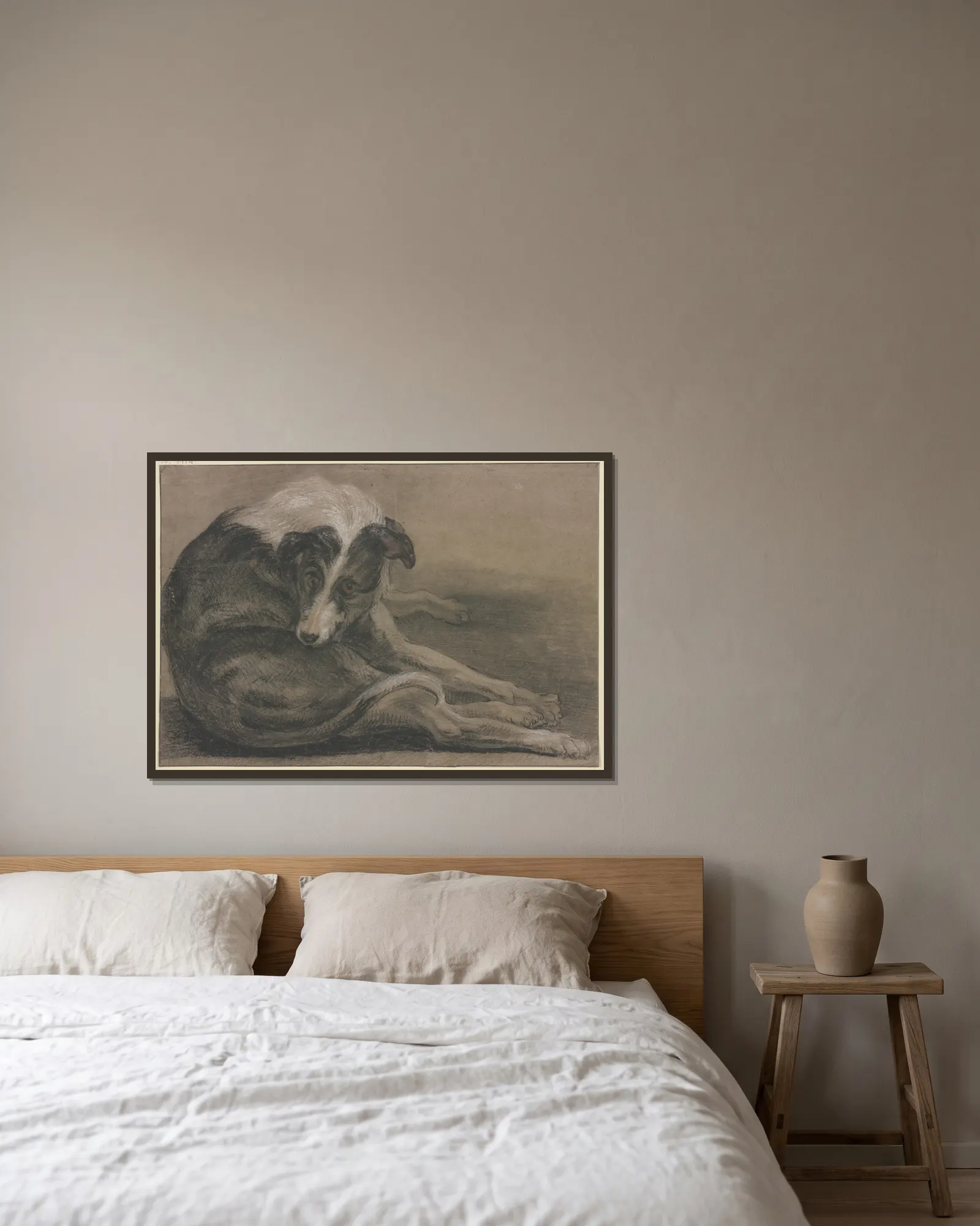 Greyhound, lying av Frans Snyders inramad på en vägg