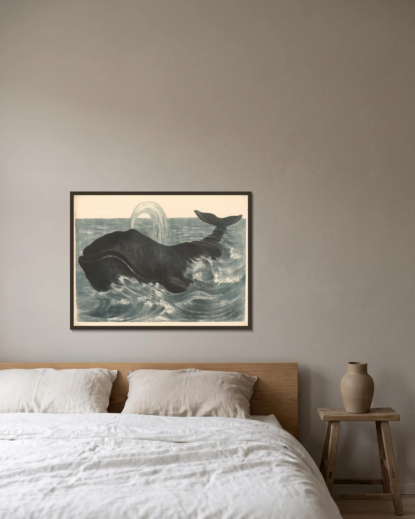 Der Walfisch (Balaena mysticetus) av Franz Engleder inramad på en vägg