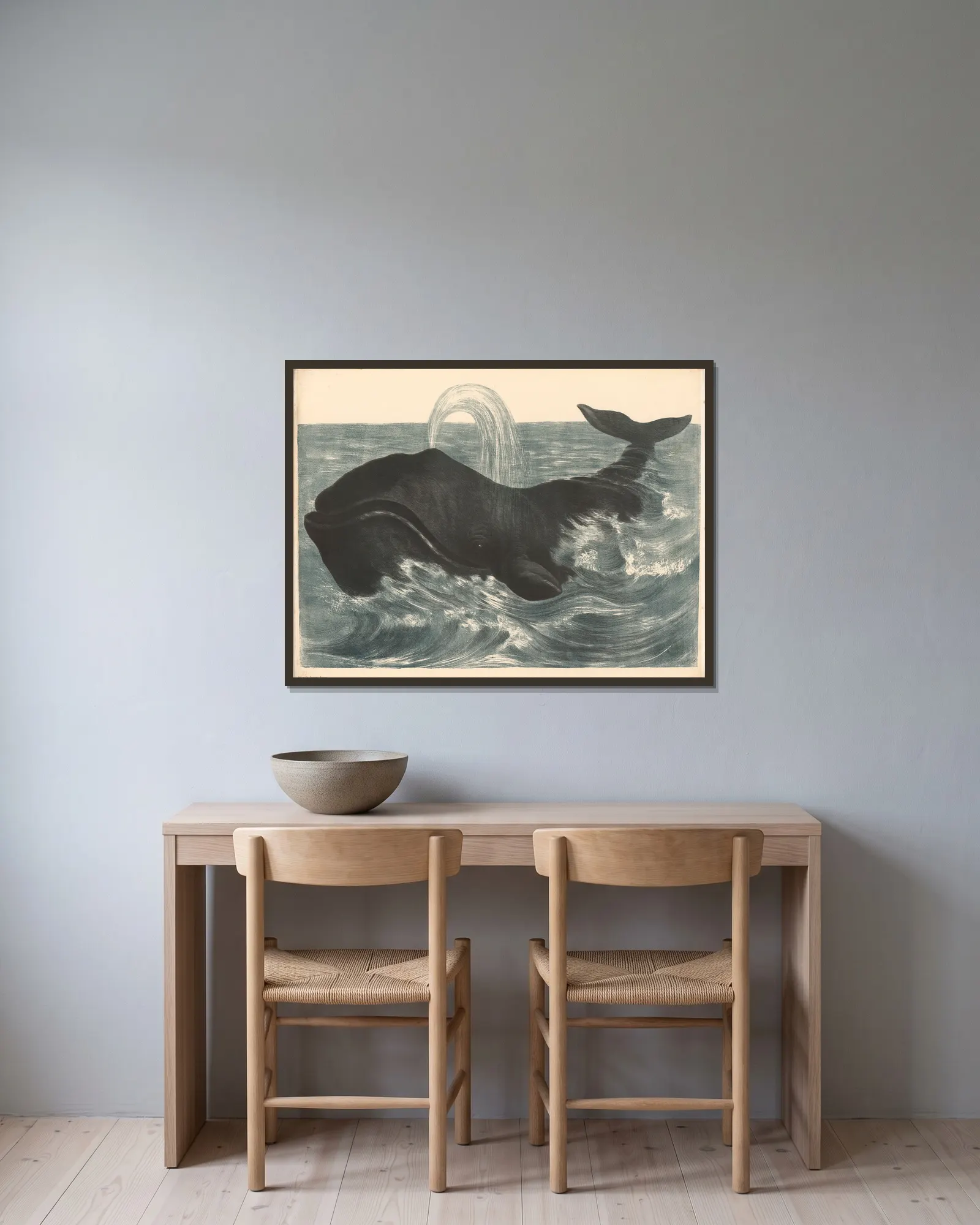 Der Walfisch (Balaena mysticetus) av Franz Engleder inramad på en vägg