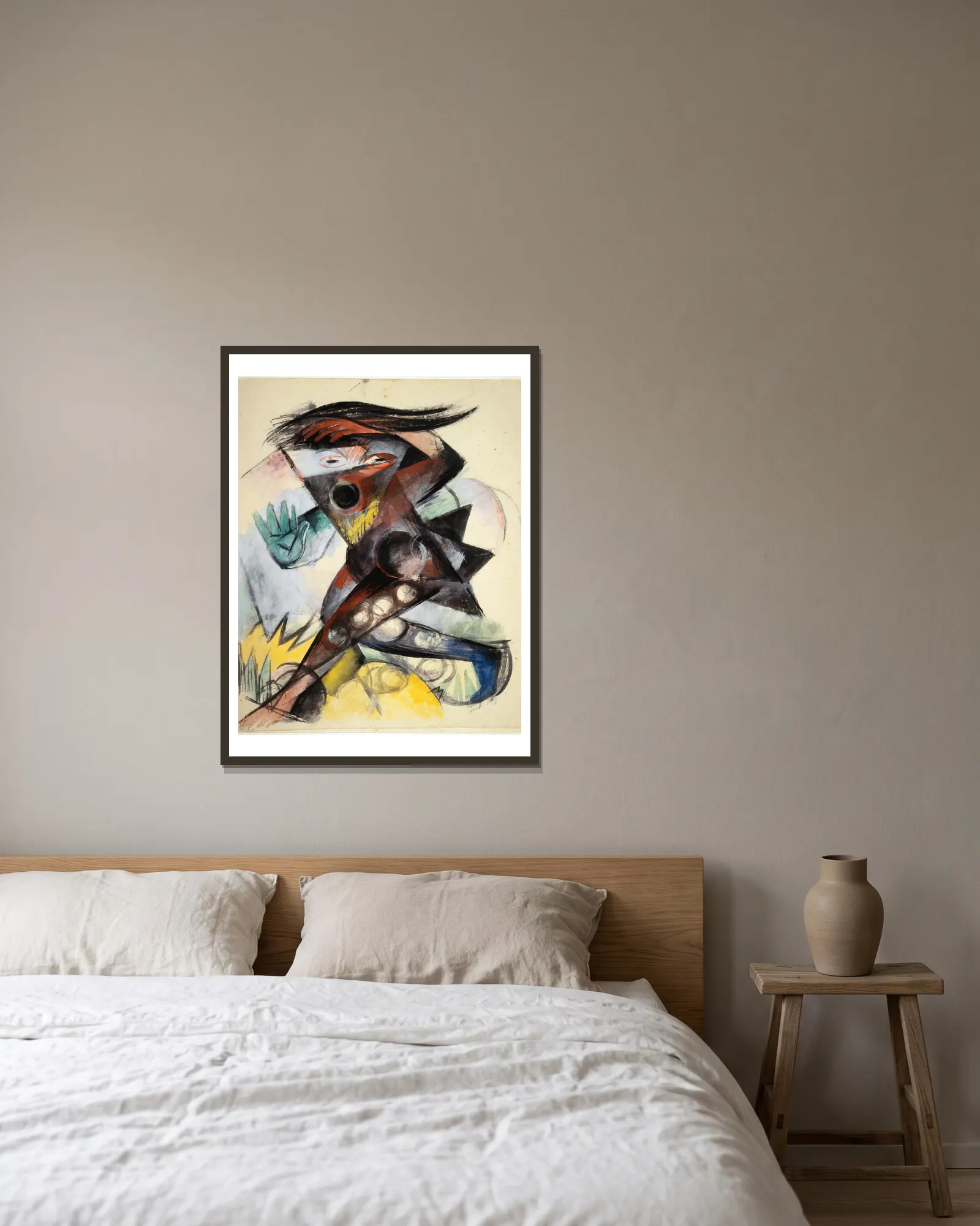 Caliban av Franz Marc inramad på en vägg
