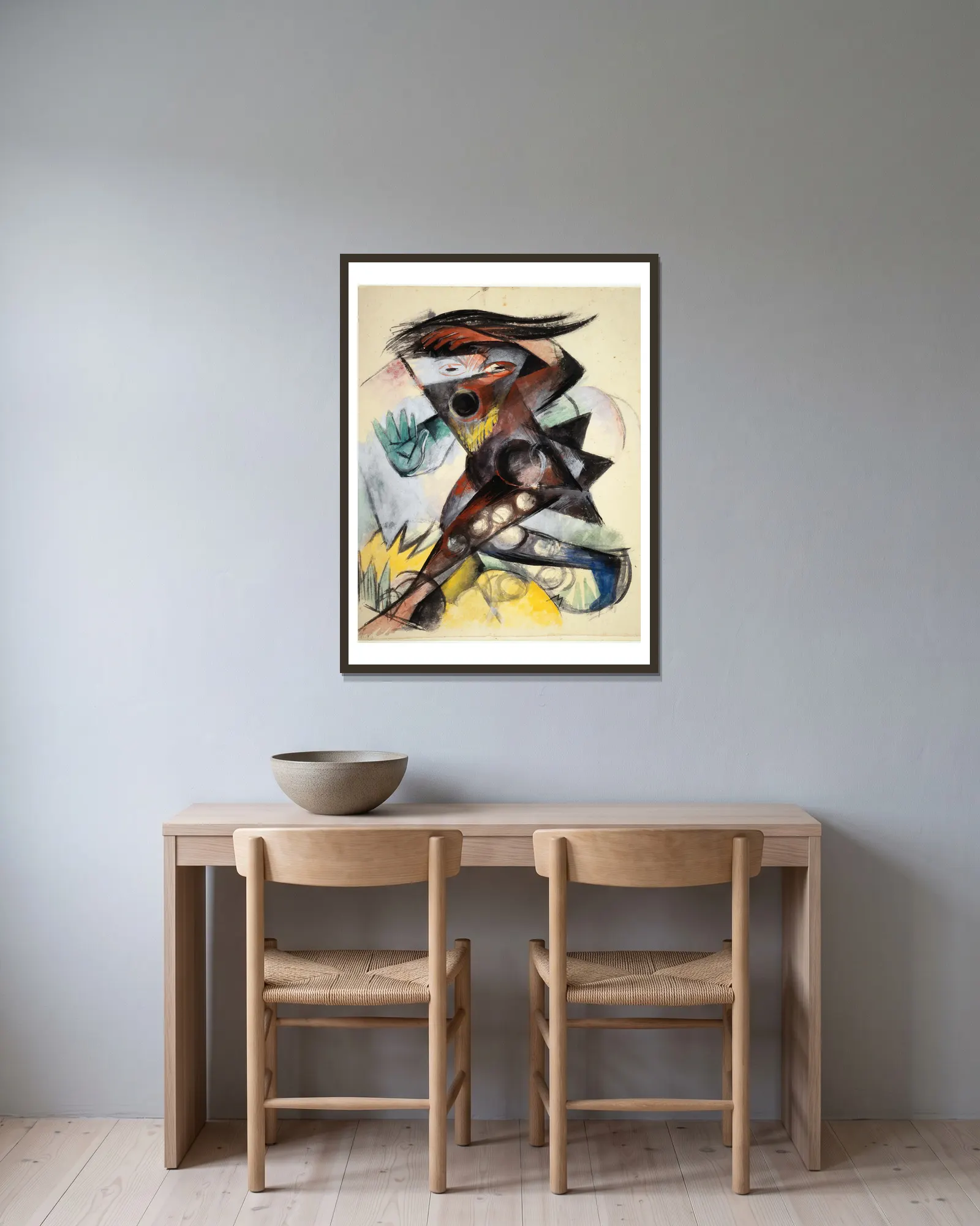 Caliban av Franz Marc inramad på en vägg
