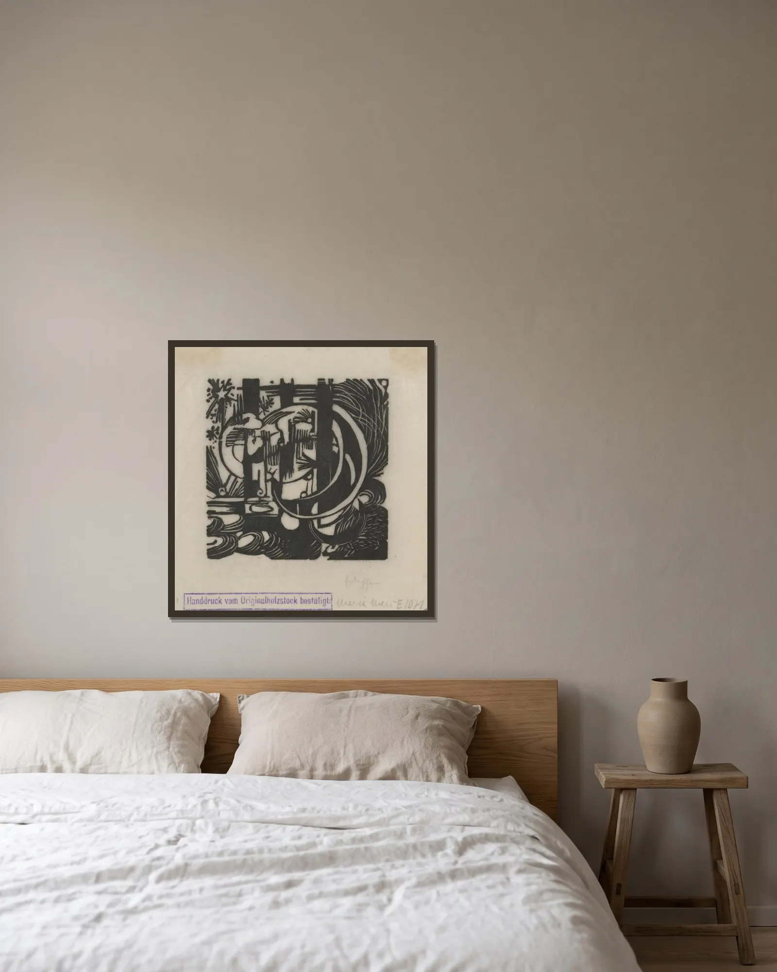Lizards av Franz Marc inramad på en vägg