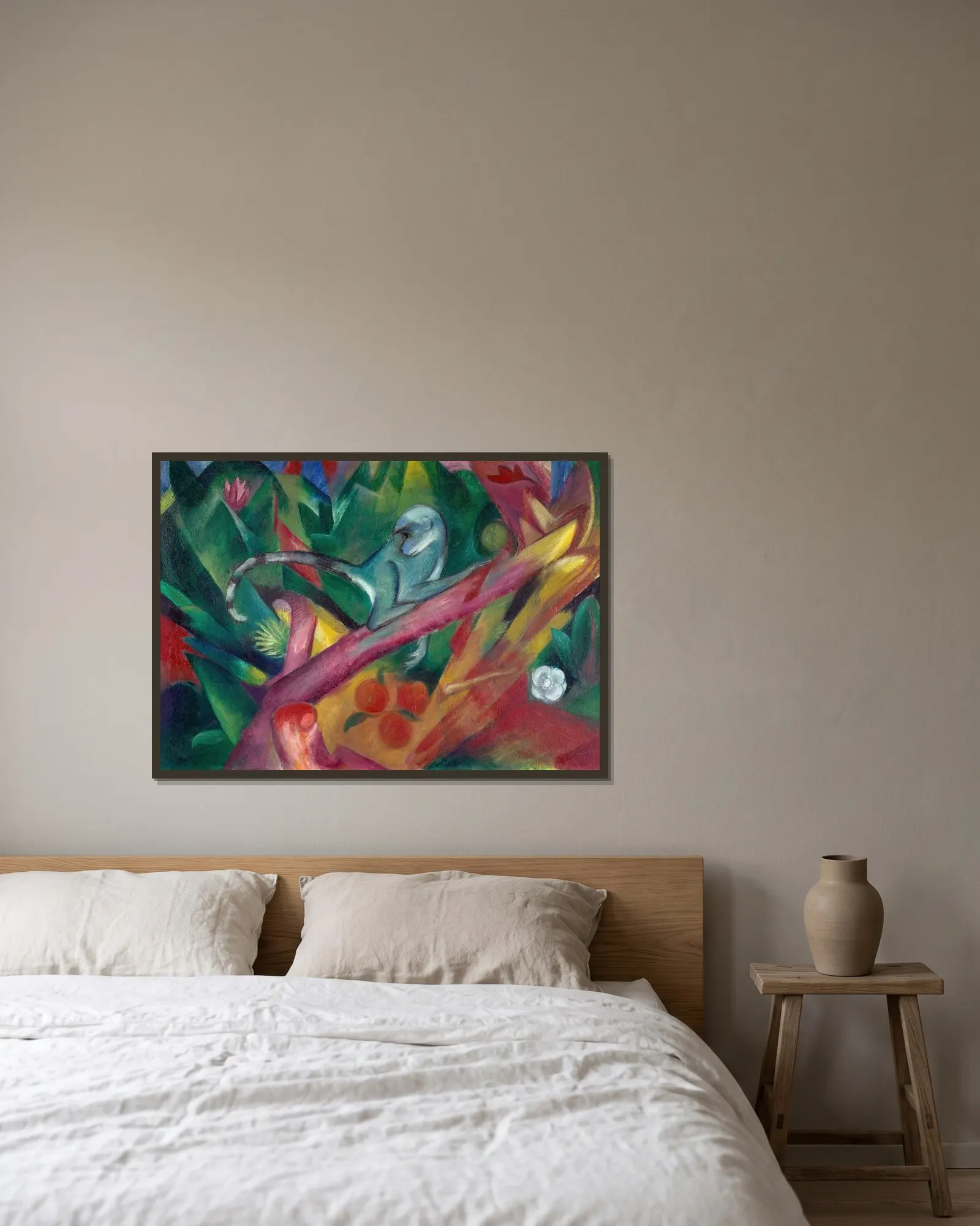 The Monkey av Franz Marc inramad på en vägg