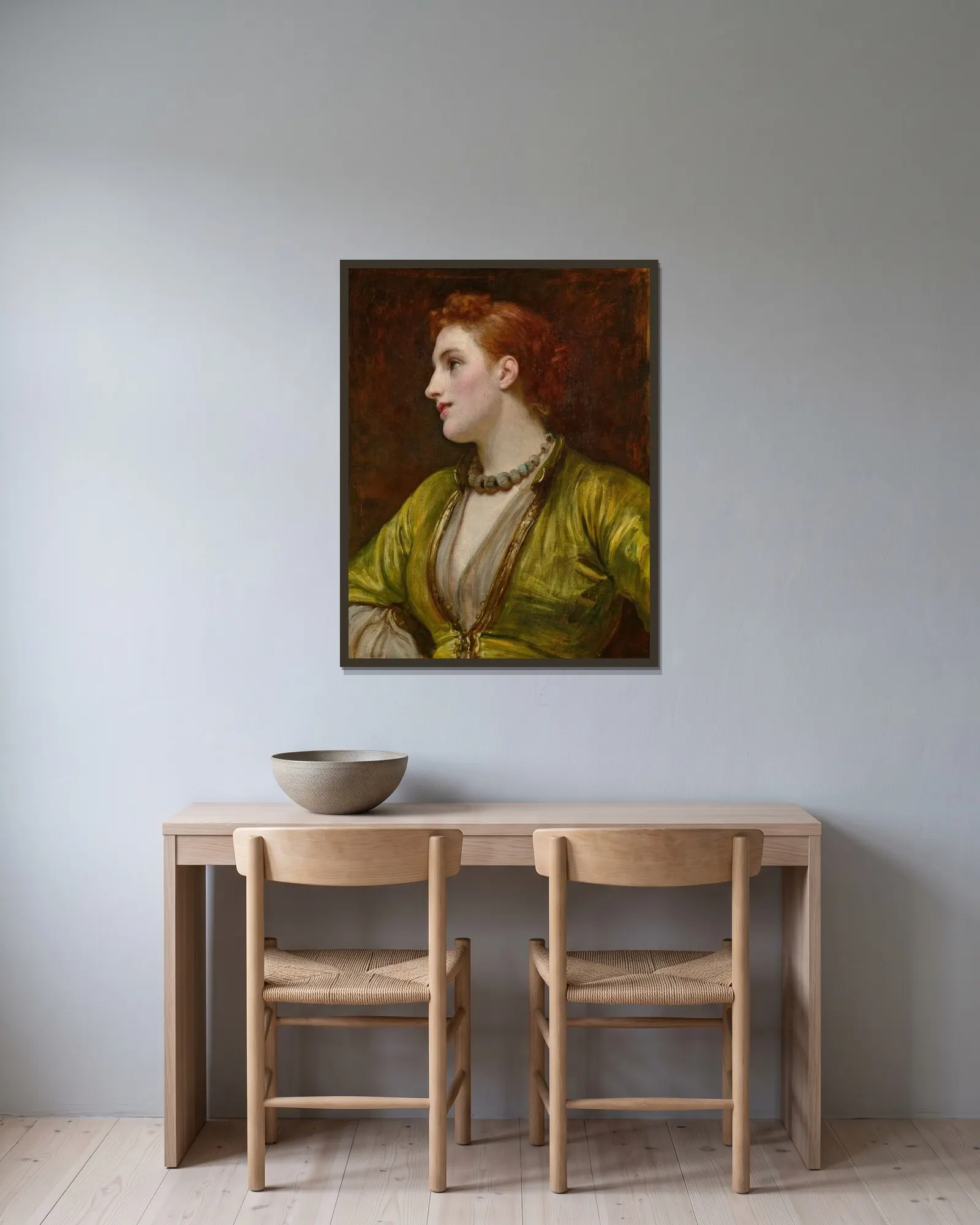 Rubinella av Frederic Leighton inramad på en vägg