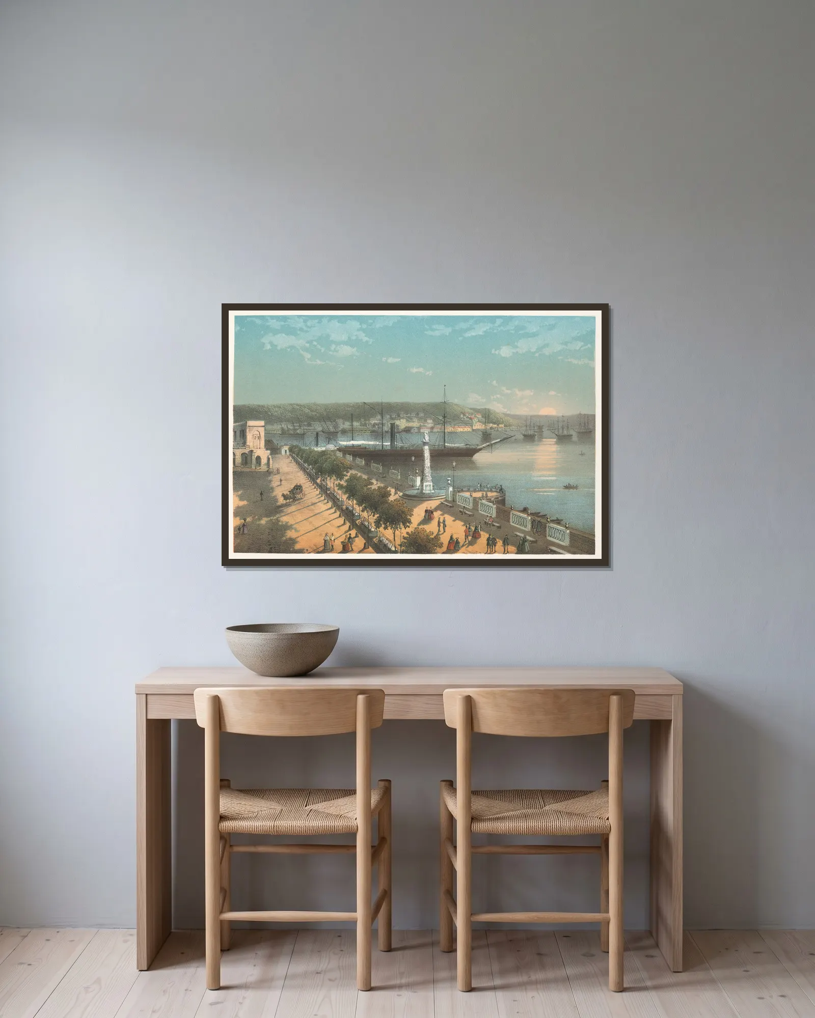 Alameda de Paula av Pierre Toussaint Frédéric Mialhe inramad på en vägg