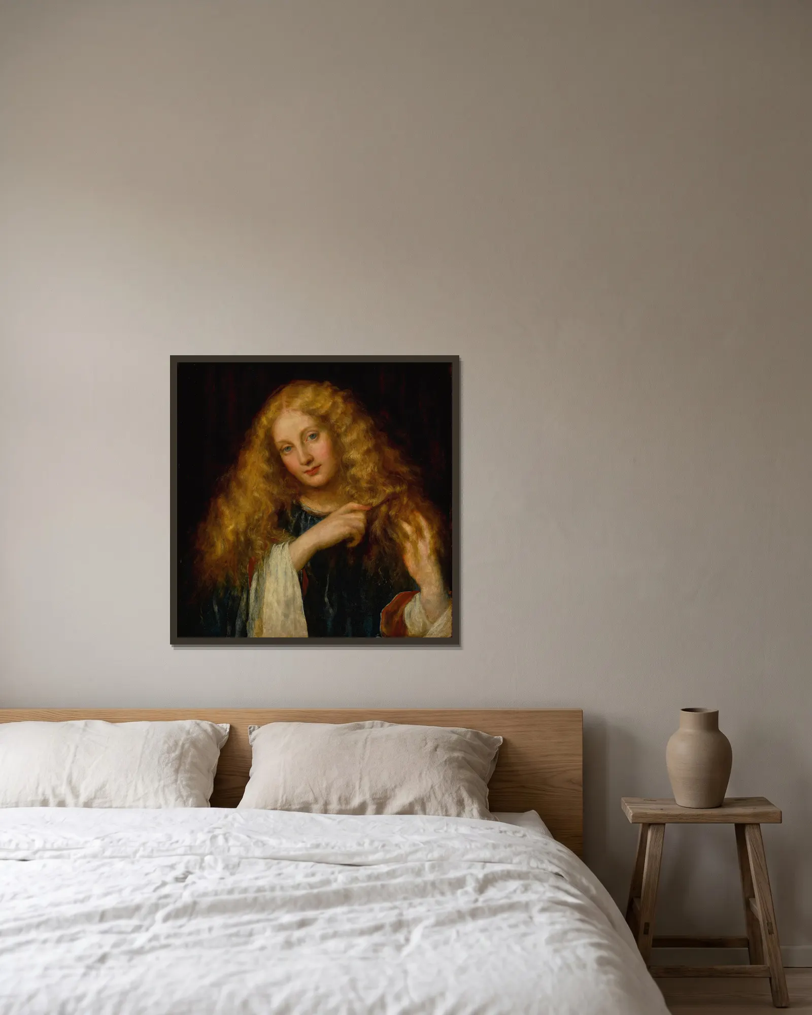 Undine av George Frederic Watts inramad på en vägg