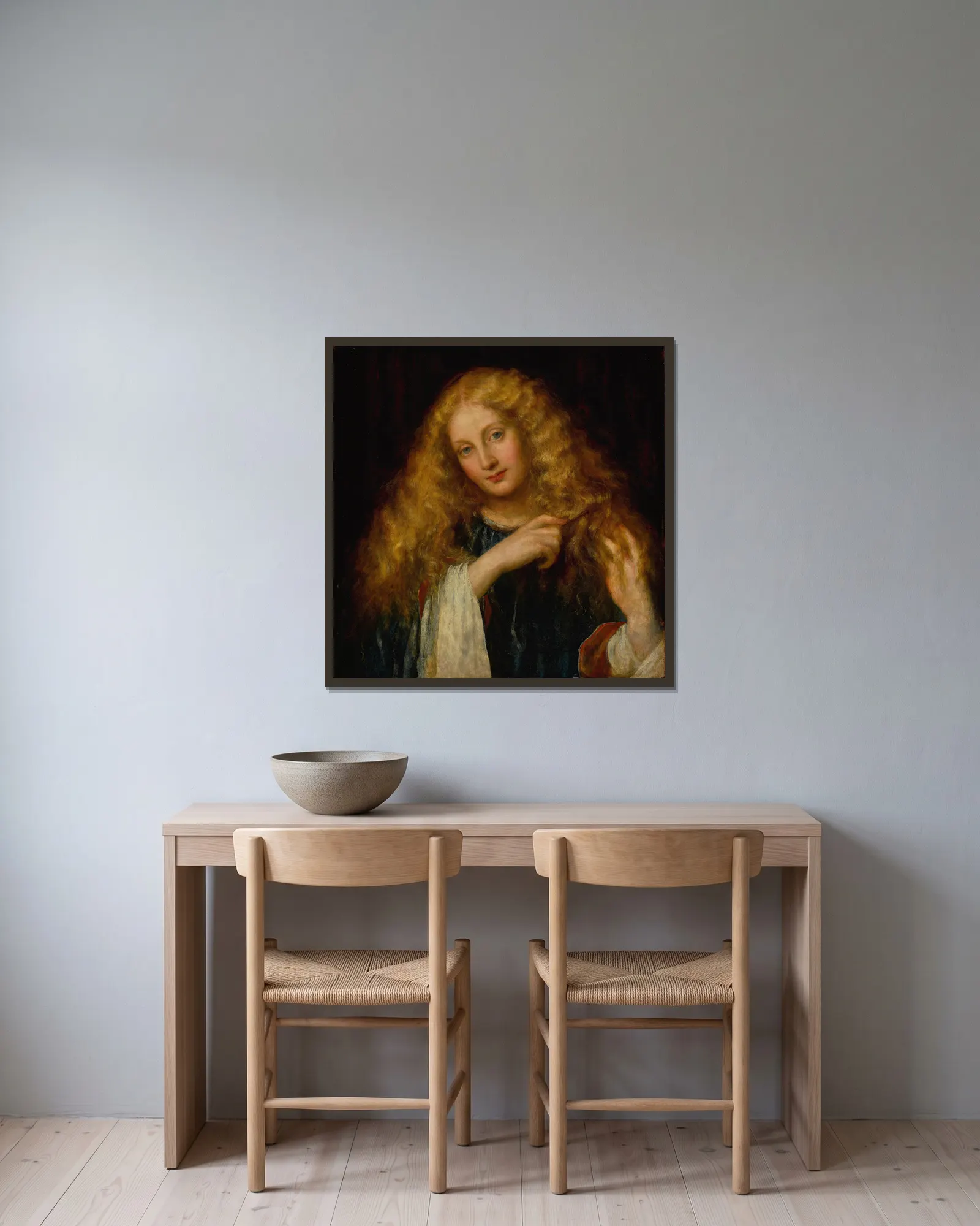 Undine av George Frederic Watts inramad på en vägg