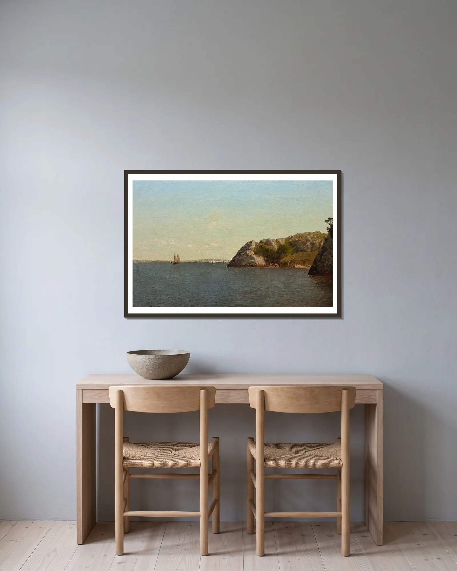 Newport, Rhode Island av John Frederick Kensett inramad på en vägg