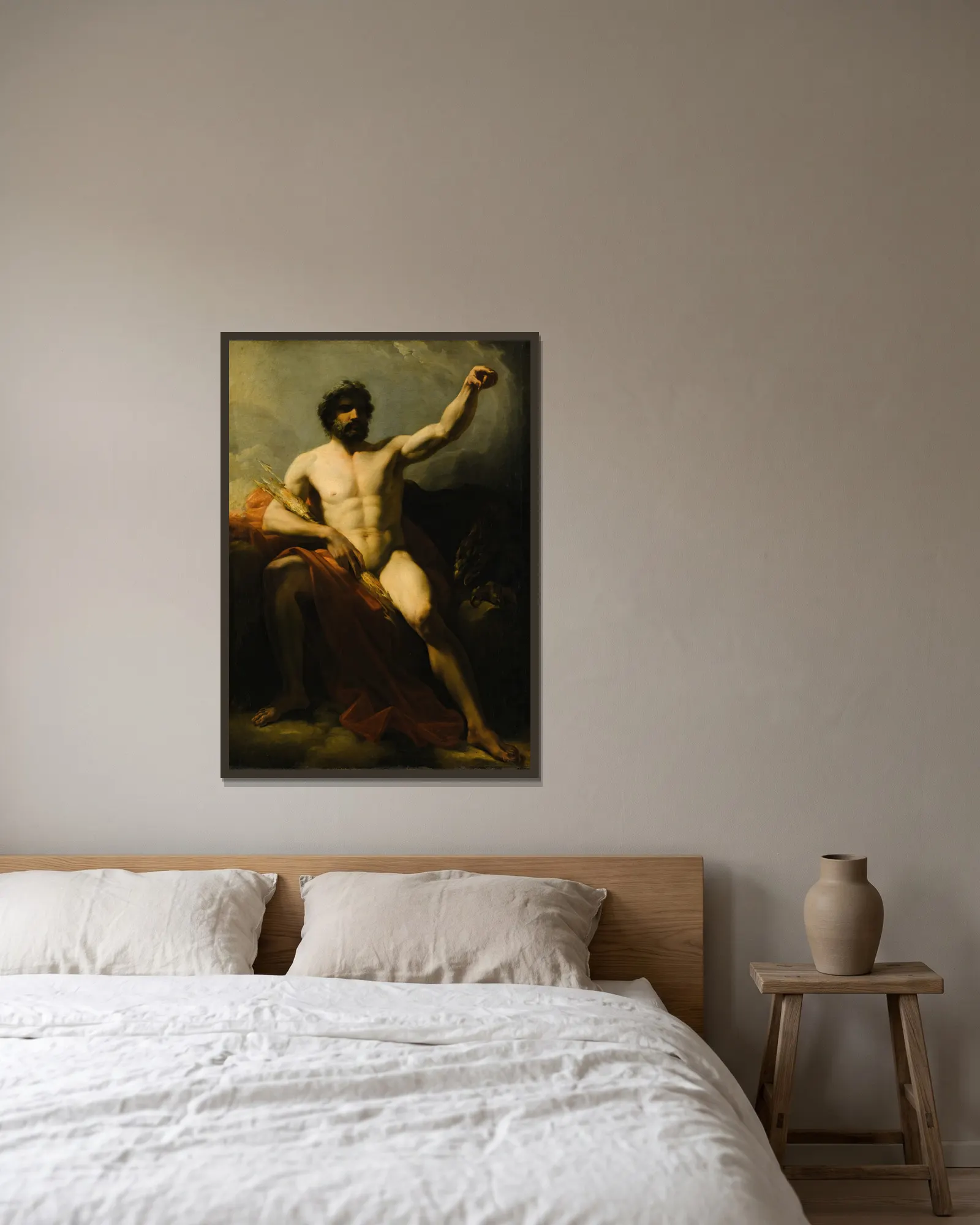 Jupiter av Heinrich Friedrich Füger inramad på en vägg
