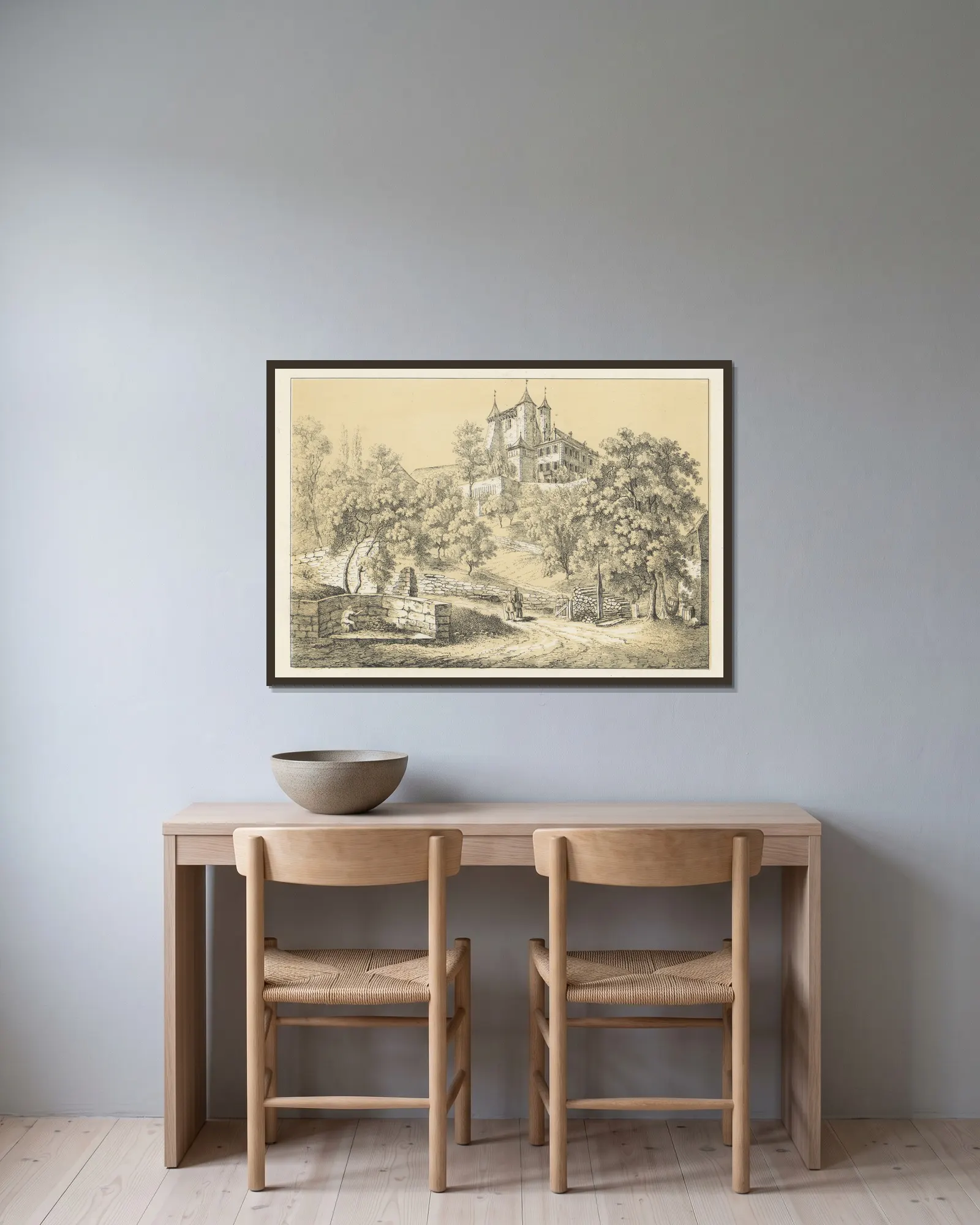 Vauxmarcus av Johann Friedrich Wagner inramad på en vägg