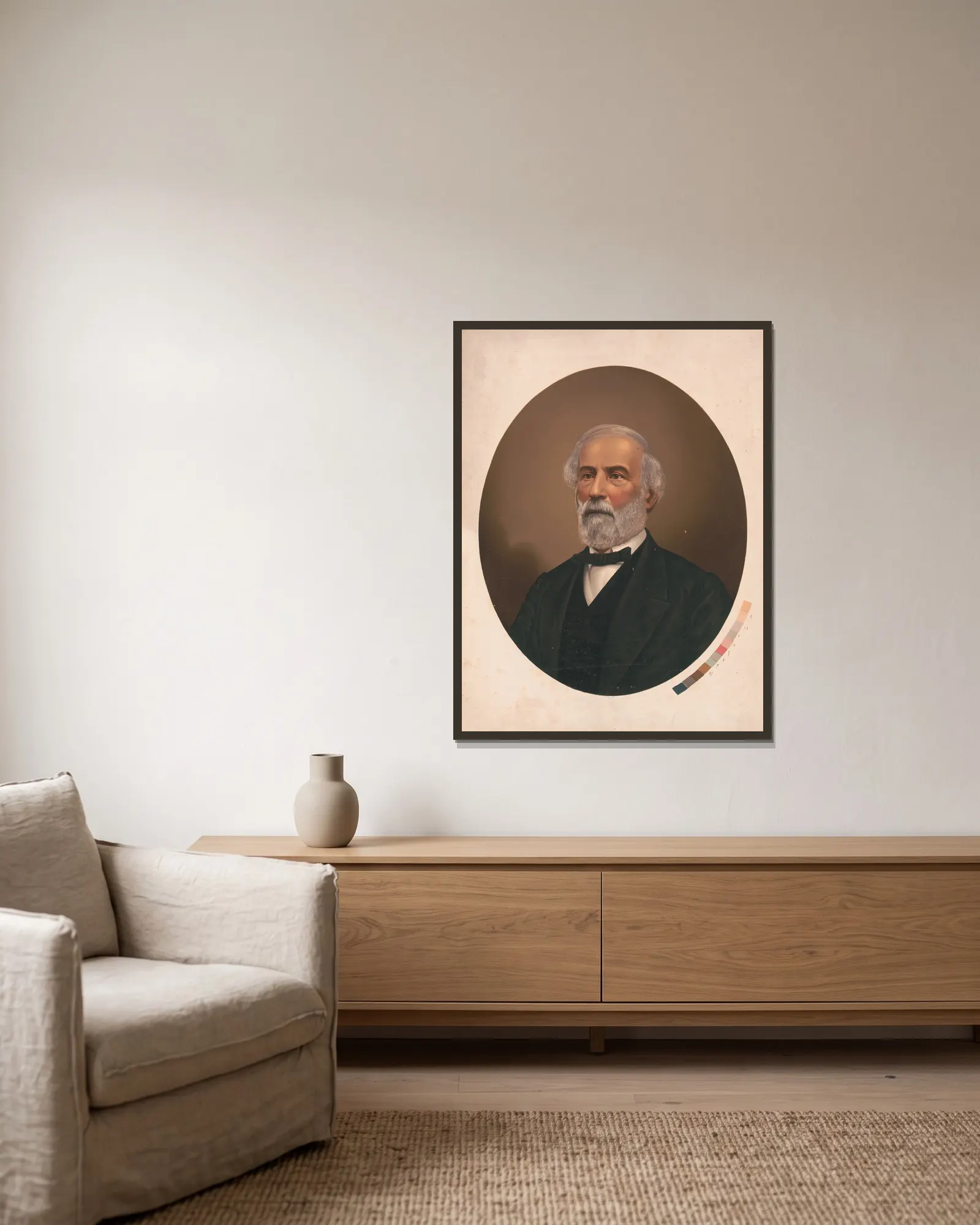 Robert E. Lee av James Fuller Queen inramad på en vägg