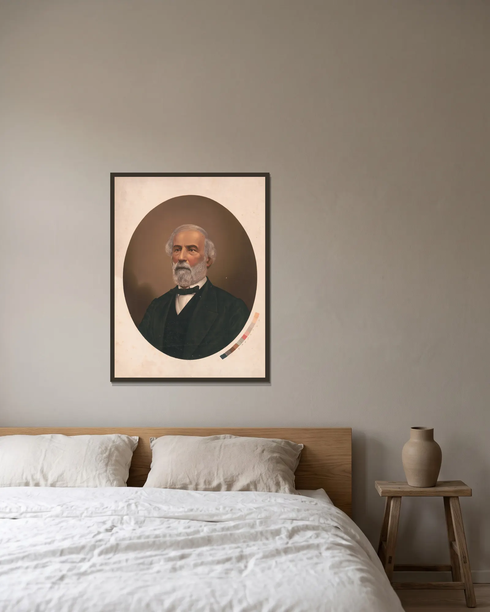Robert E. Lee av James Fuller Queen inramad på en vägg