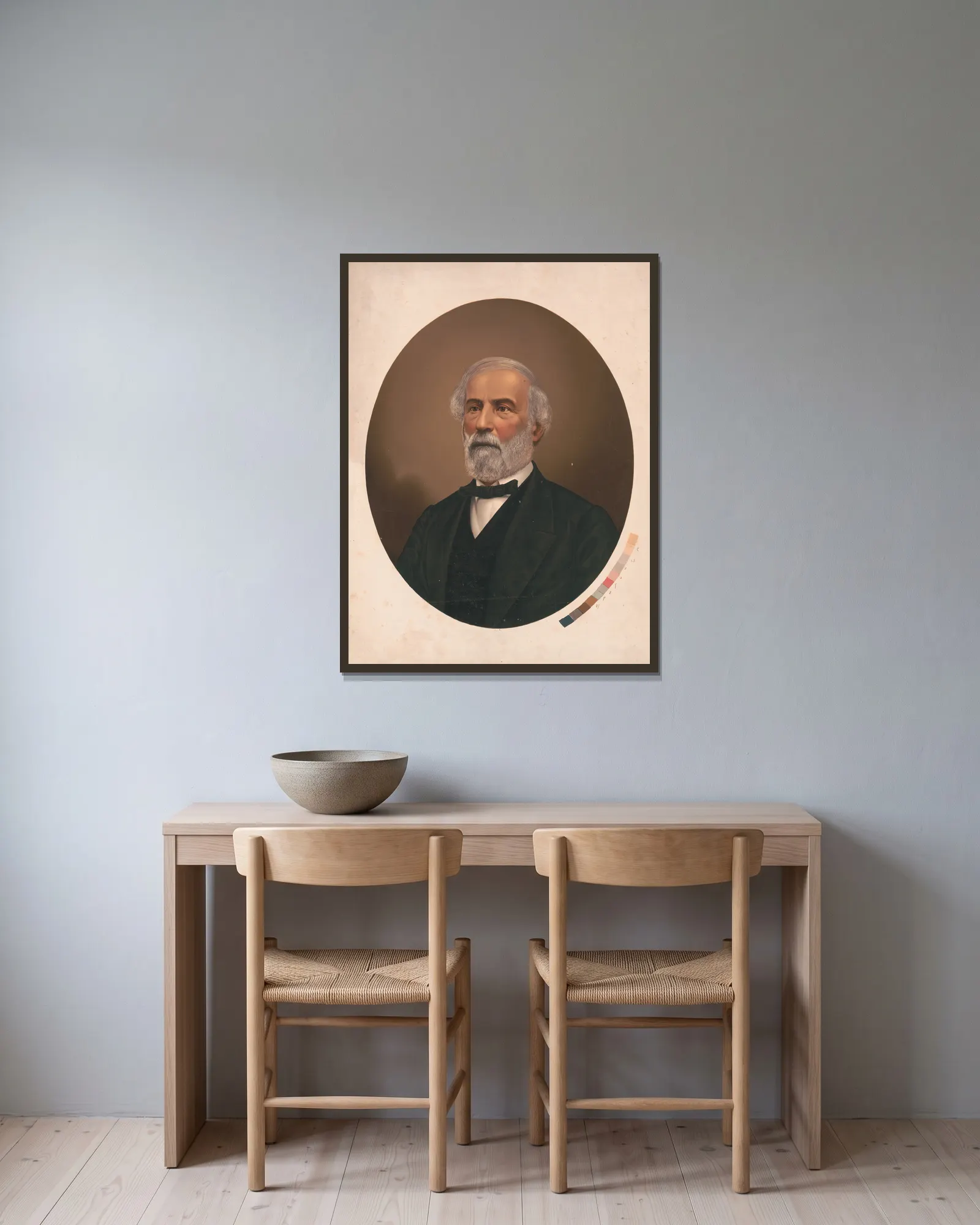 Robert E. Lee av James Fuller Queen inramad på en vägg