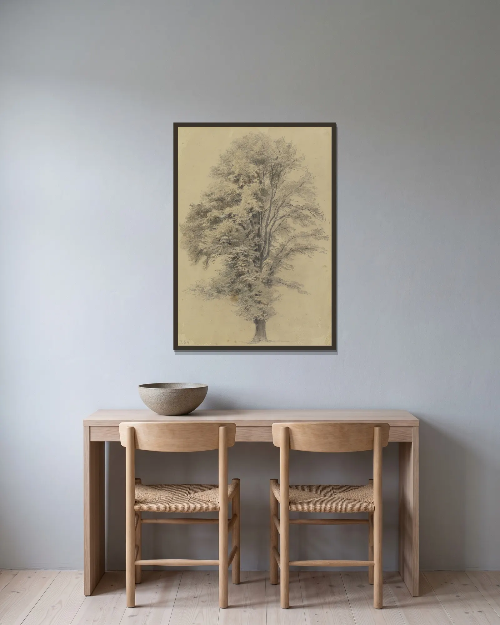 Large tree av Jakob Fürchtegott Dielmann inramad på en vägg
