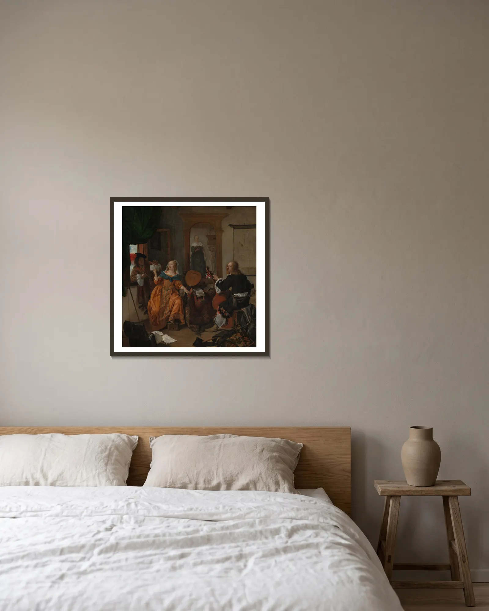 A Musical Party av Gabriel Metsu inramad på en vägg