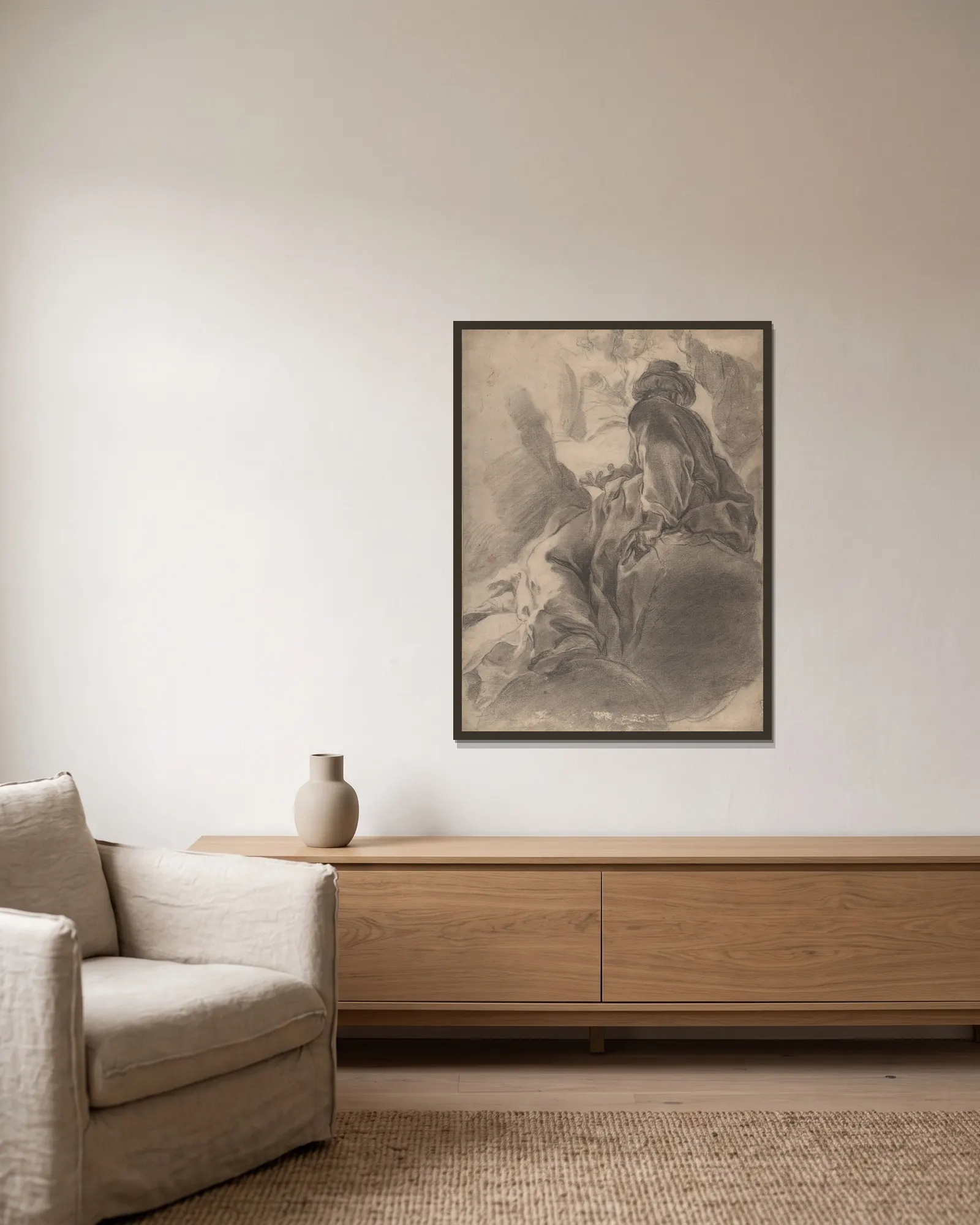 Seated Prophet av Gaetano Gandolfi inramad på en vägg