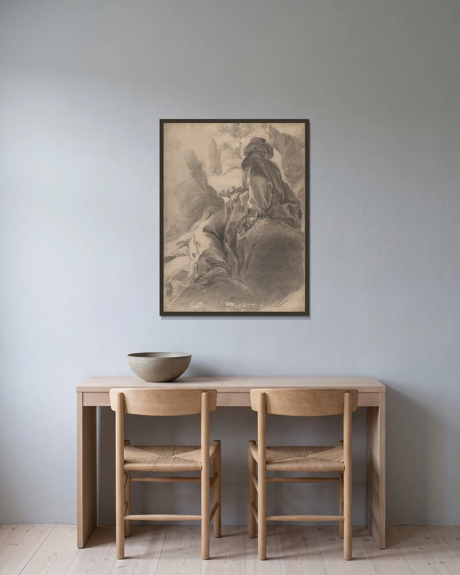 Seated Prophet av Gaetano Gandolfi inramad på en vägg