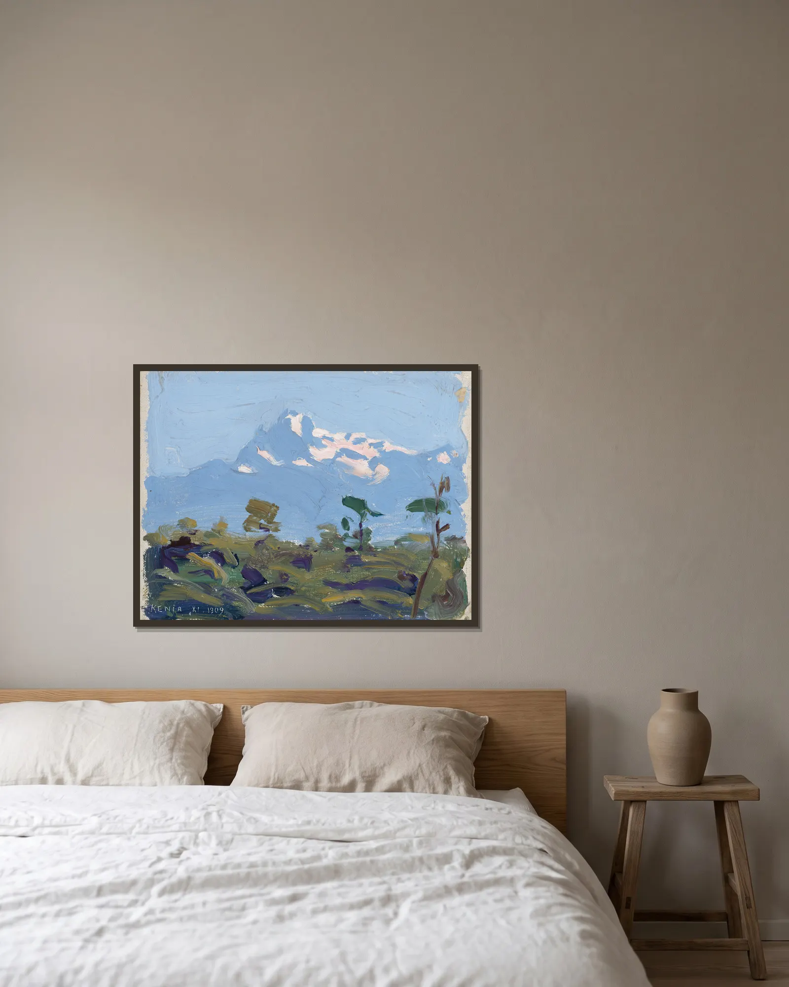 Mount Kenya av Akseli Gallen-Kallela inramad på en vägg