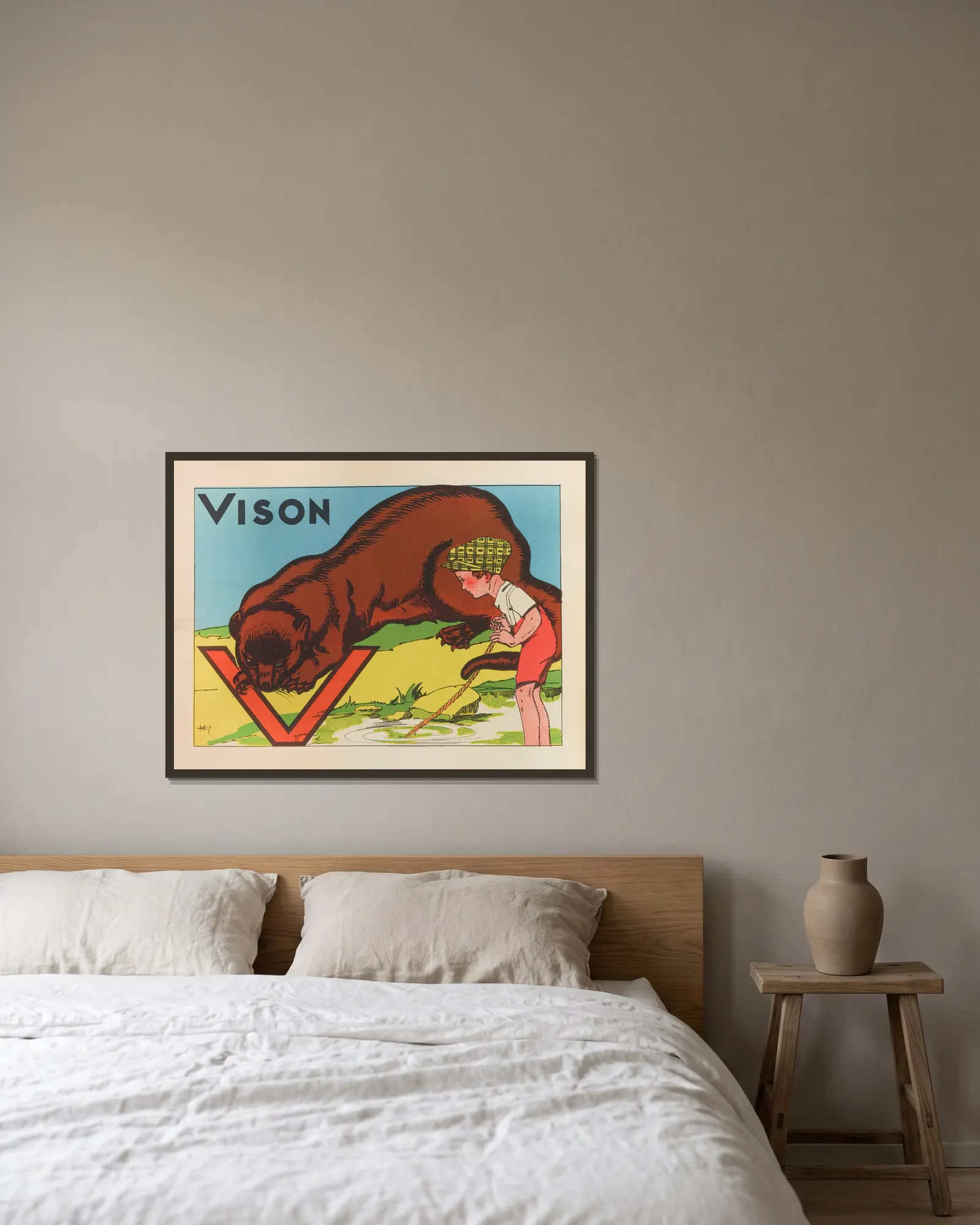 Vison av Gaston Marechaux inramad på en vägg